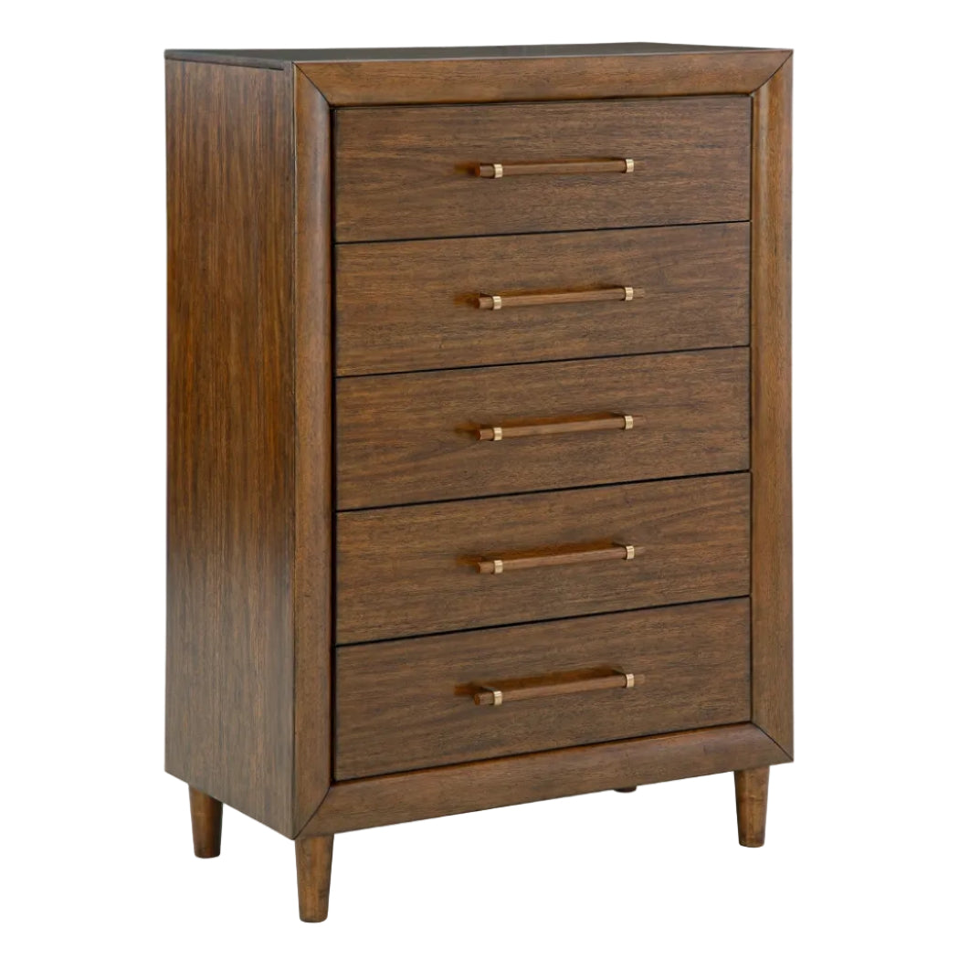 Lyncott Queen Upholstered Panel Bed, Dresser, Mirror and Chest
