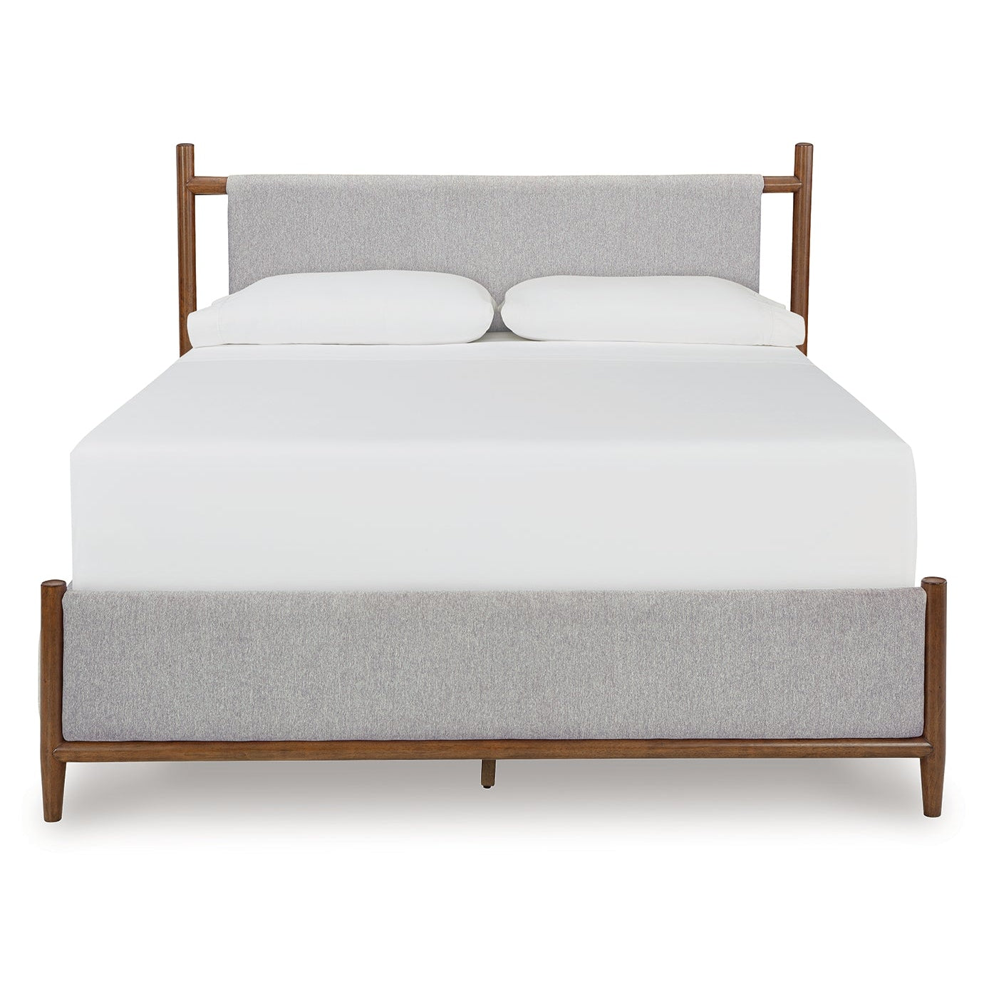 Lyncott King Upholstered Bed with Mirrored Dresser and Nightstand