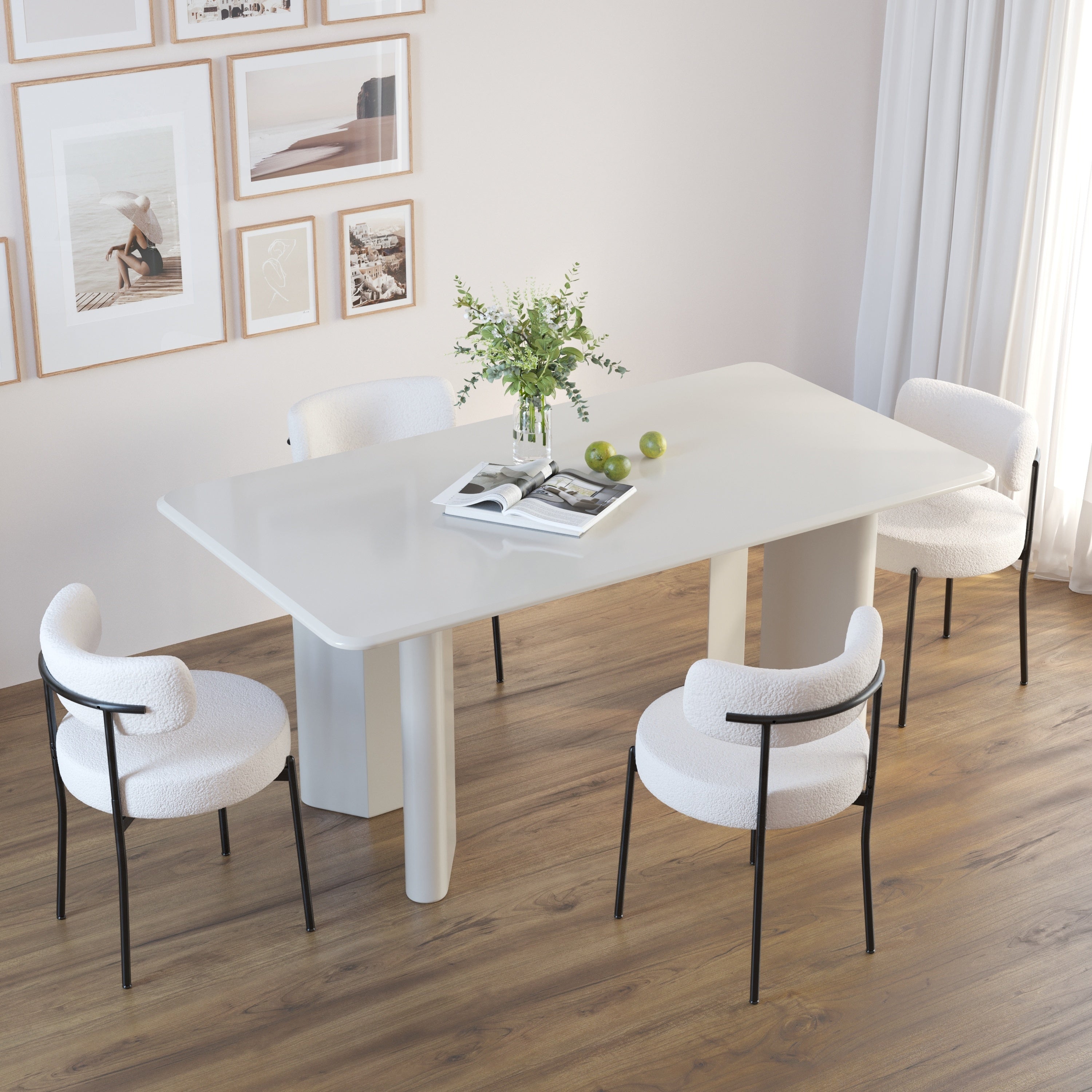 Mid-Century Modern White Dining Chair - MidinMod