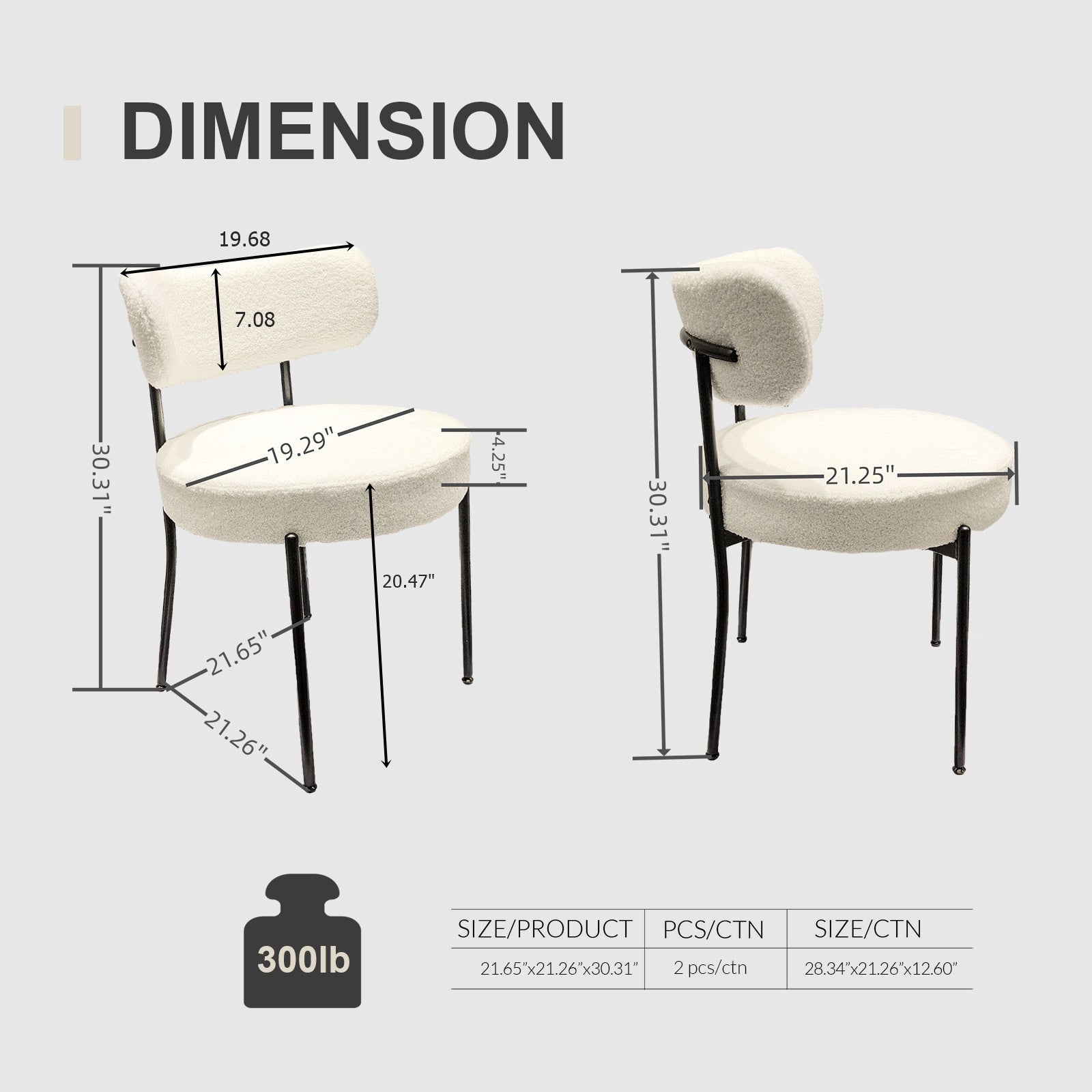 Mid-Century Modern White Dining Chair - MidinMod
