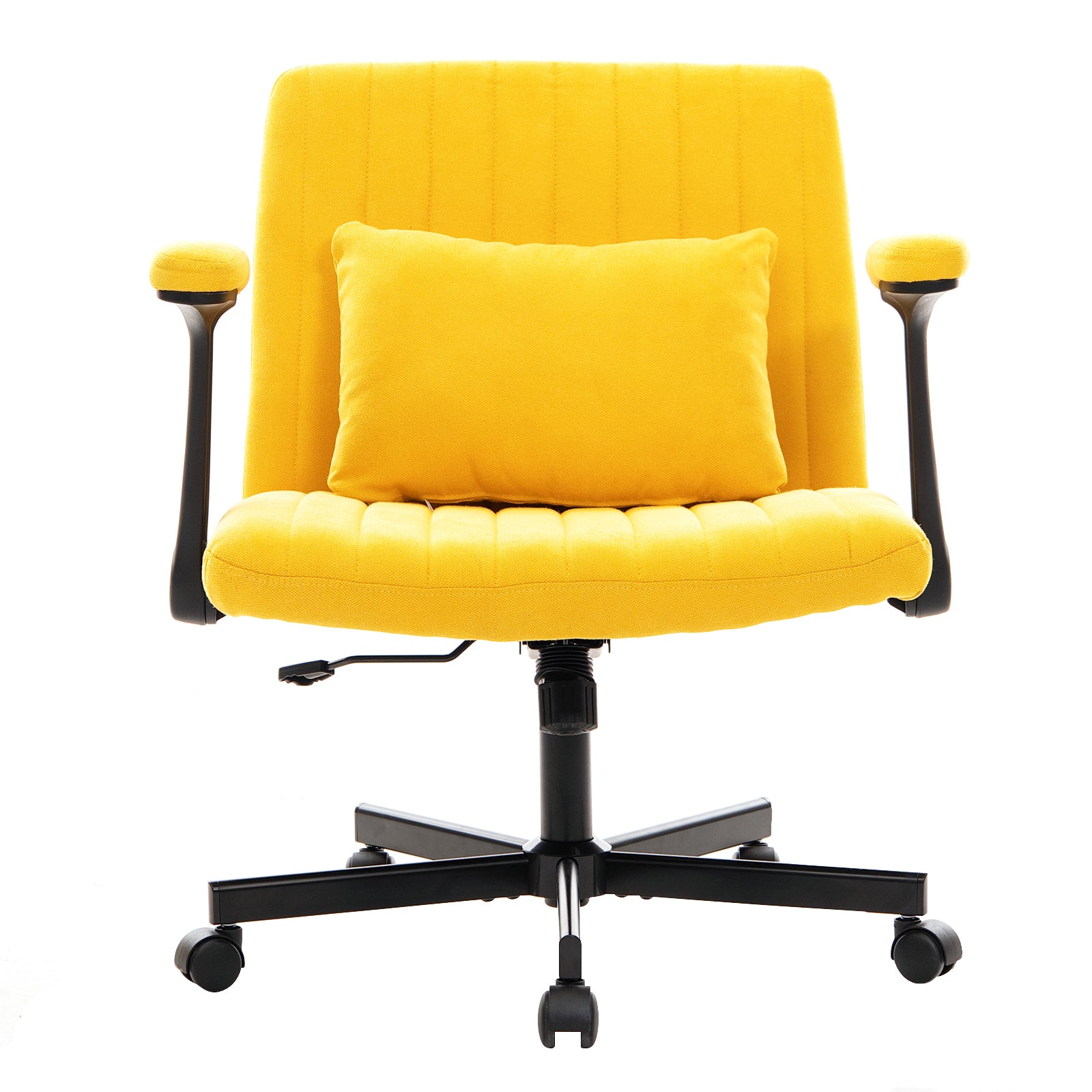 Bishop Modern Linen Yellow Criss Cross Office Chair -MidinMod