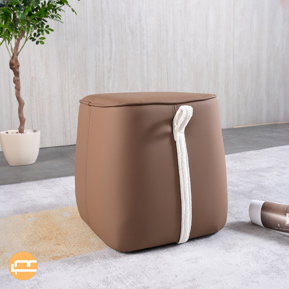 Brady Brown PU Leather Stool - MidinMod