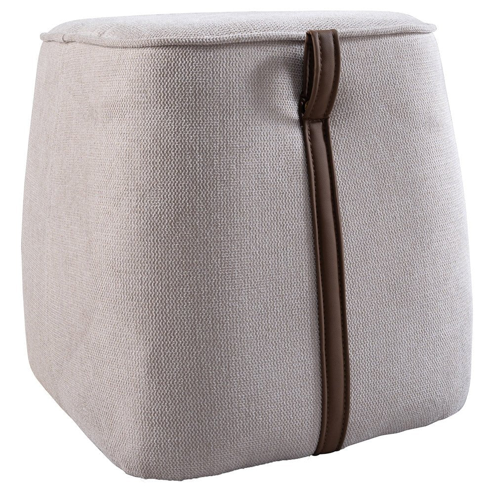 Brady Cream Fabric Stool - MidinMod