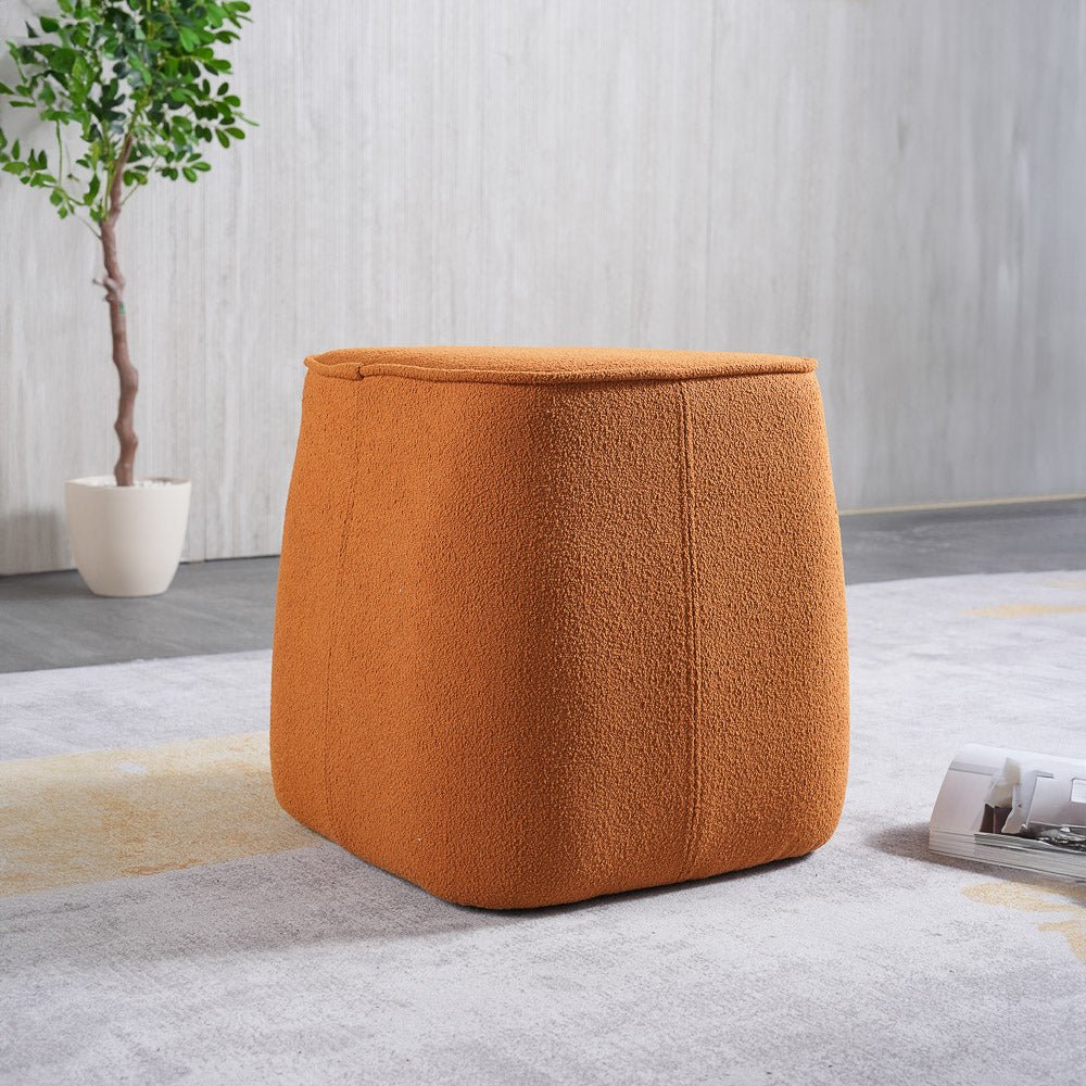 Brady Orange Boucle Stool - MidinMod
