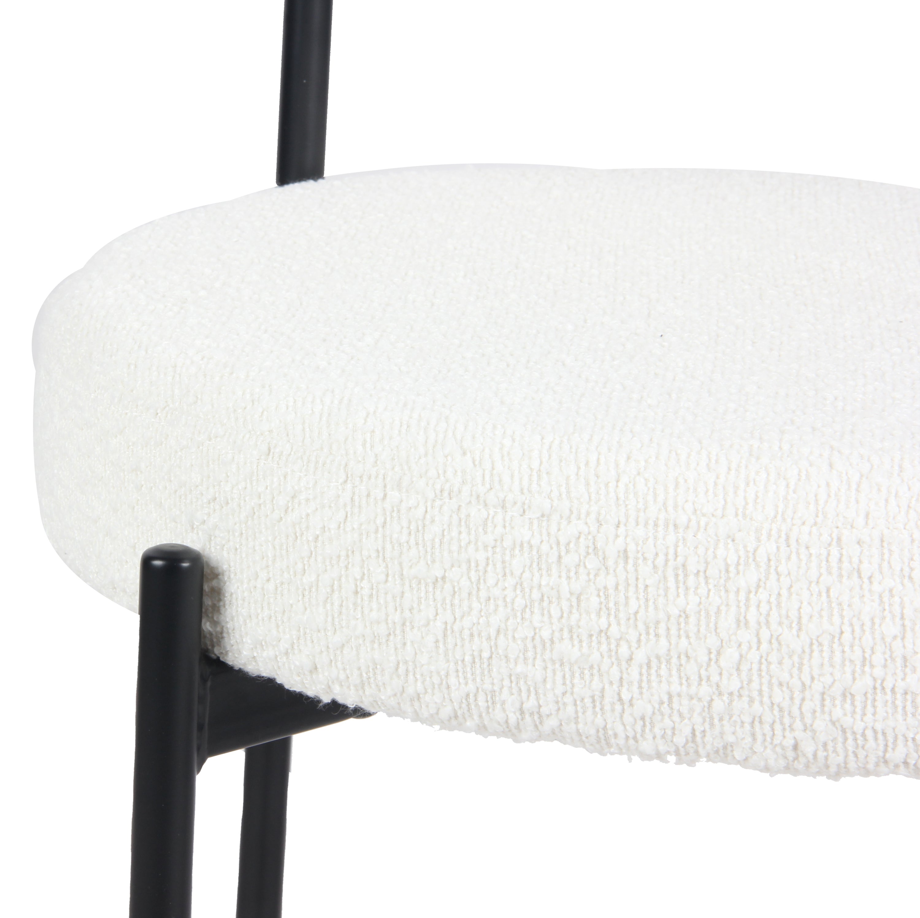 Burbank Modern Round Boucle Dining Chairs - MidinMod