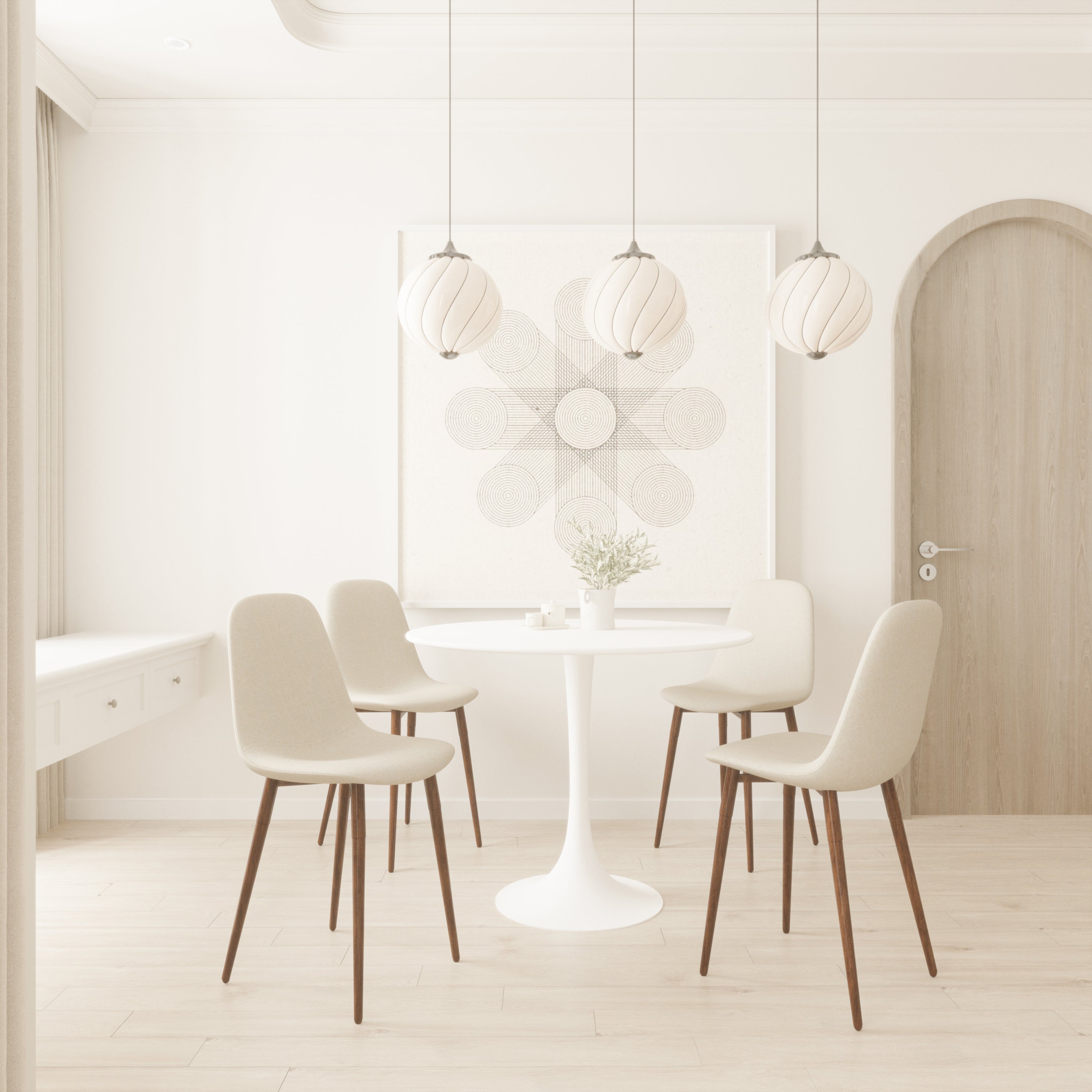 Chasinfield Modern White Round Tulip Dining Table - MidinMod