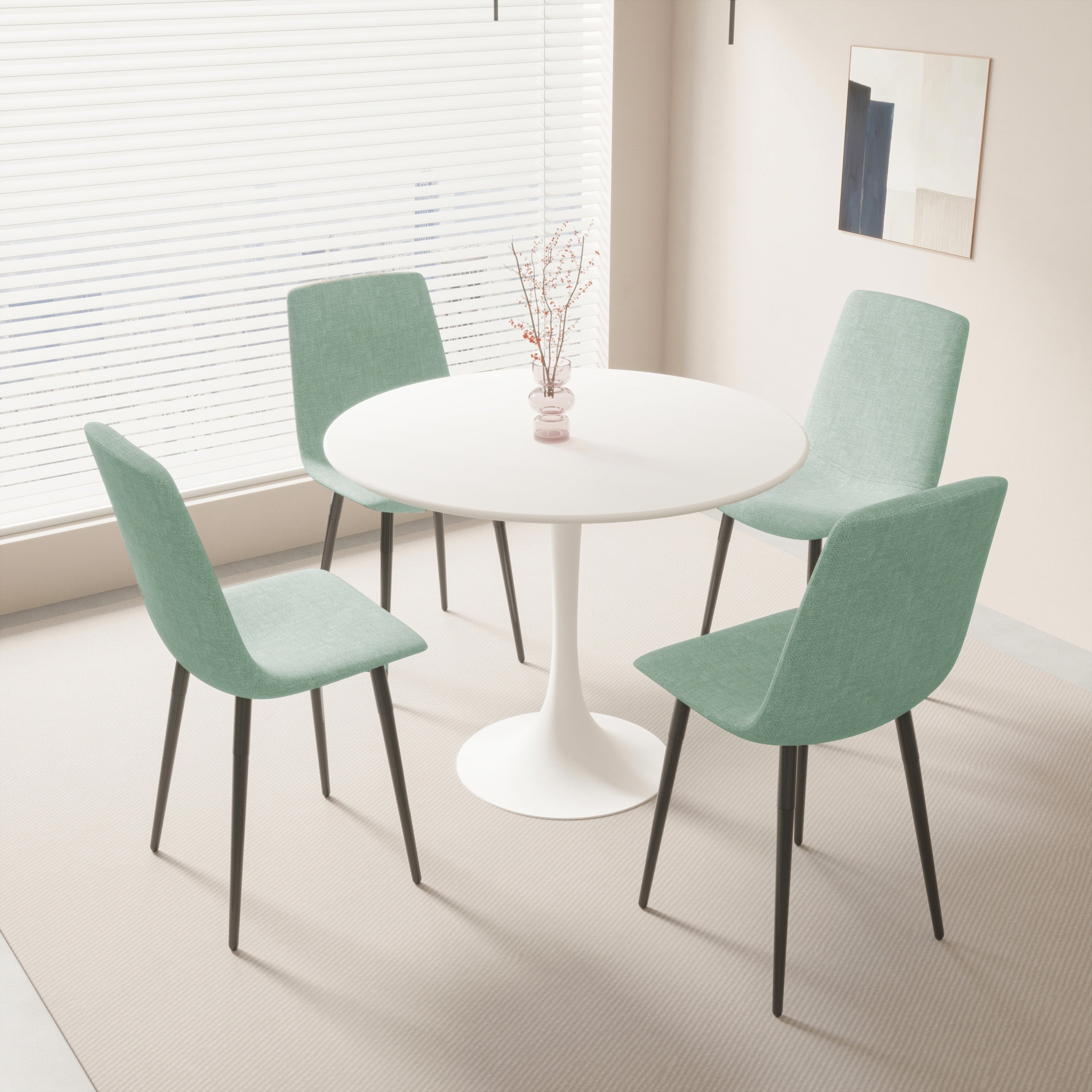 Chasinfield Modern White Round Tulip Dining Table - MidinMod