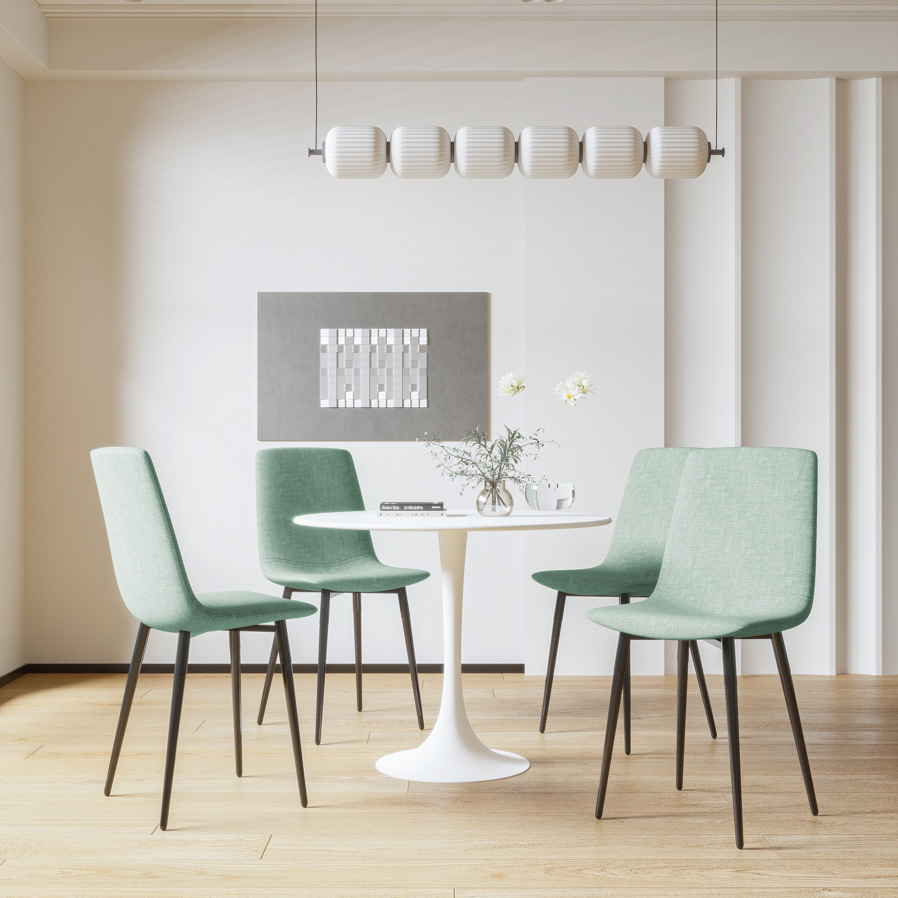 Chasinfield Modern White Round Tulip Dining Table - MidinMod