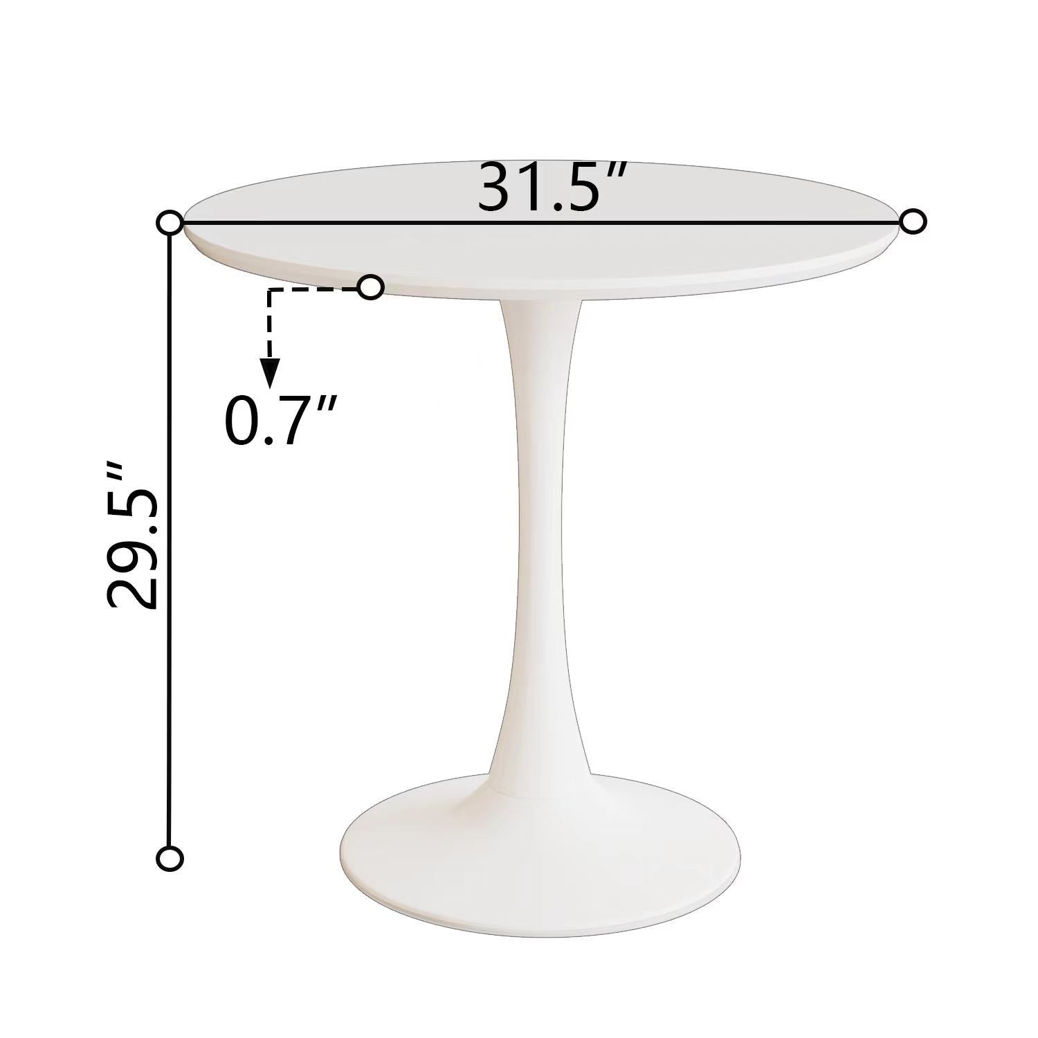 Chasinfield Modern White Round Tulip Dining Table - MidinMod
