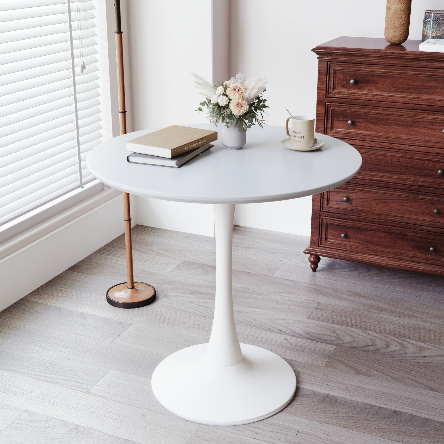 Chasinfield Modern White Round Tulip Dining Table - MidinMod