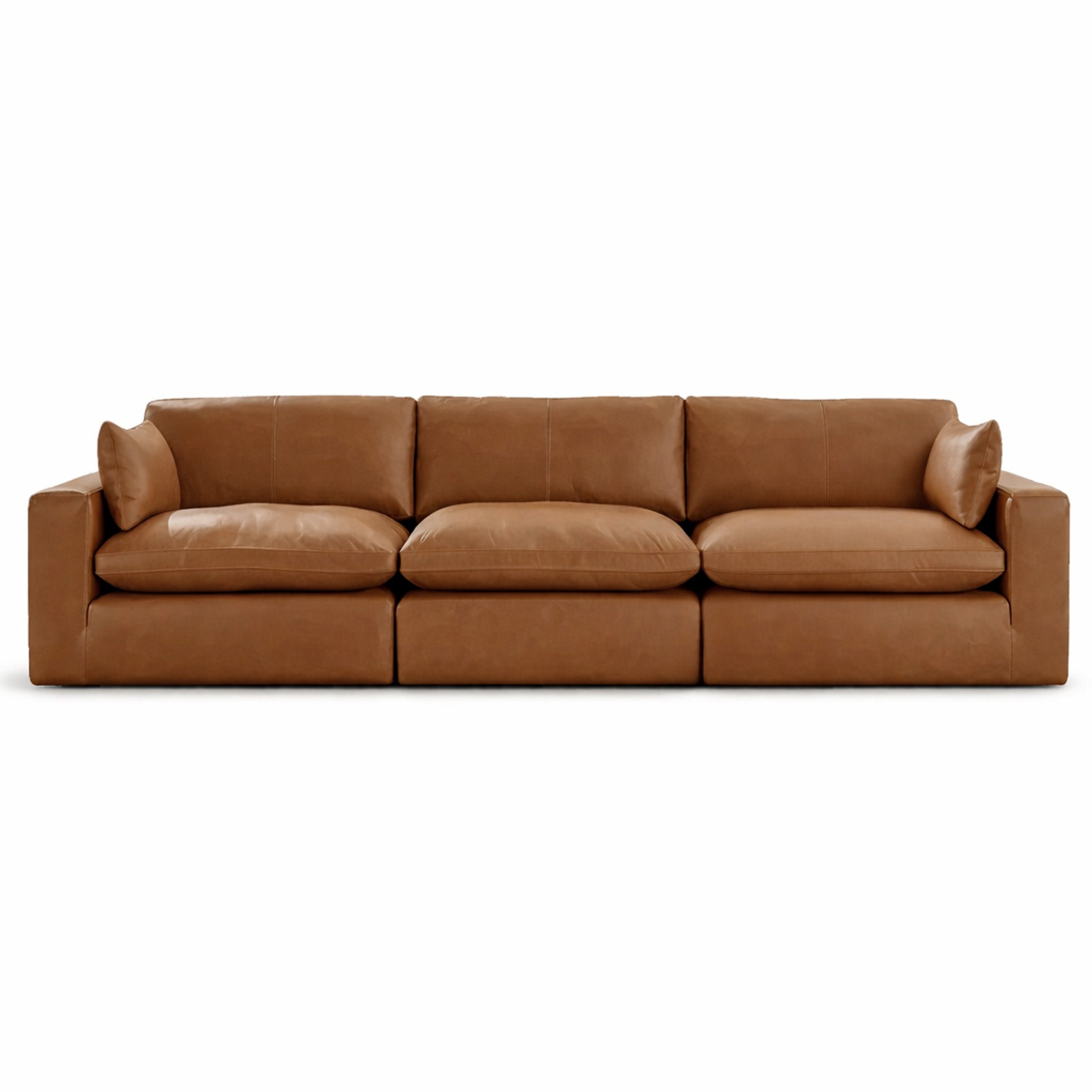 エミオム Emilia Modular Leather Modular Sofa | 3-Piece Top-Grain Leather
