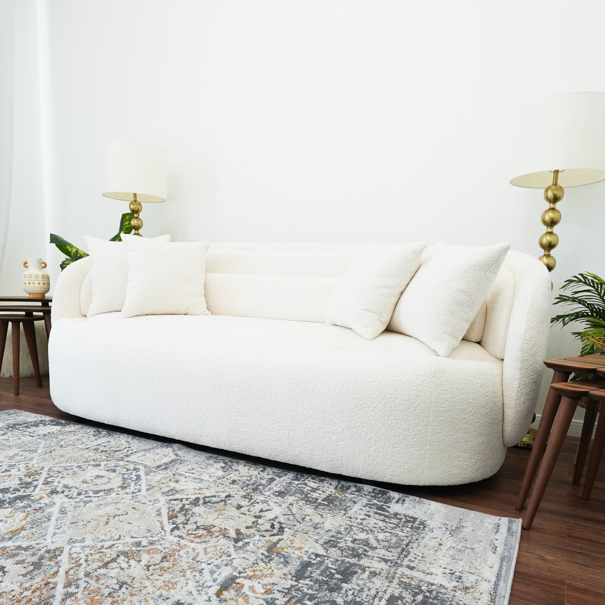 Chelsea Ivory Boucle Sofa - MidinMod