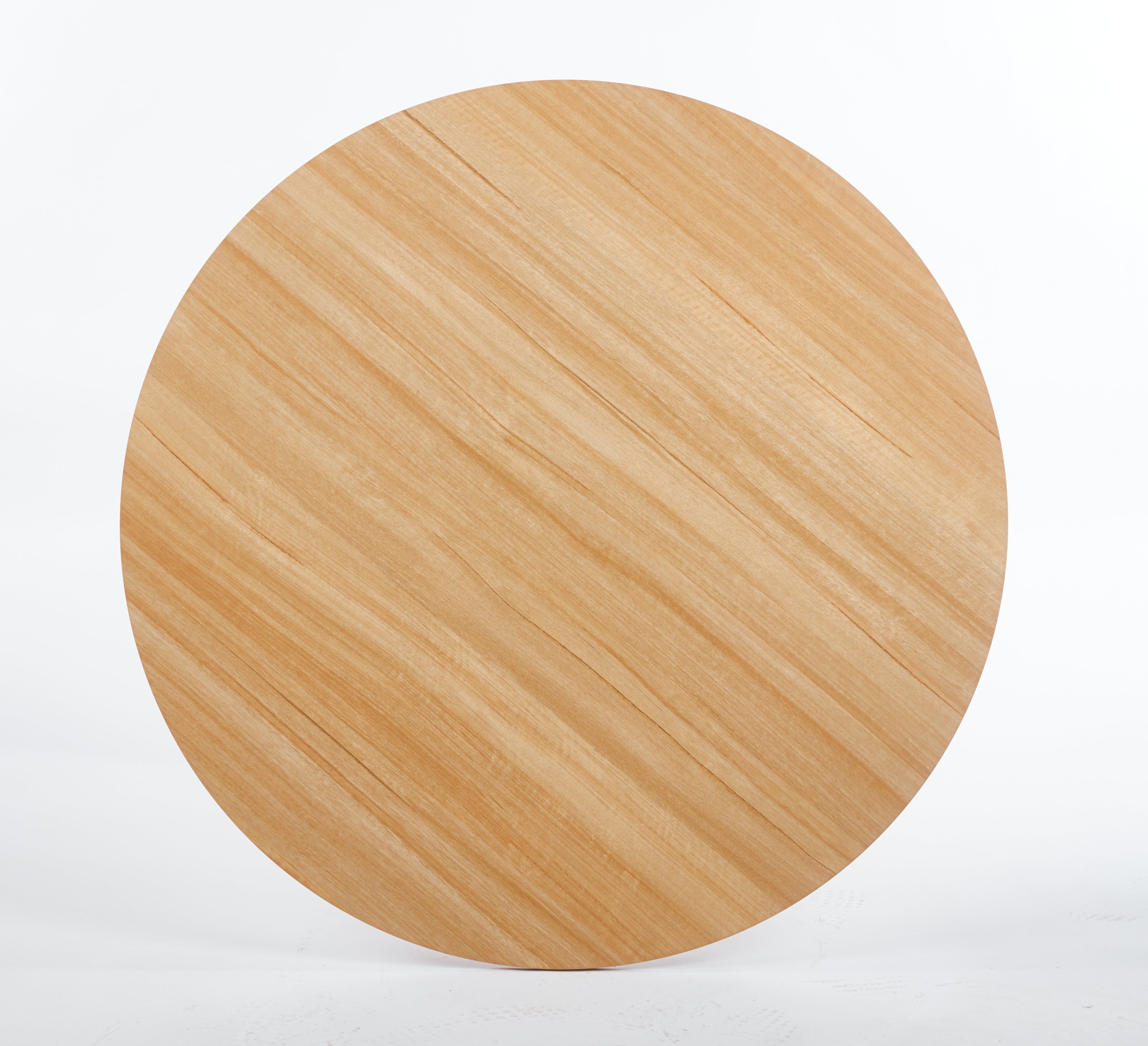 Modern Round White & Light Oak Dining Table - MidinMod