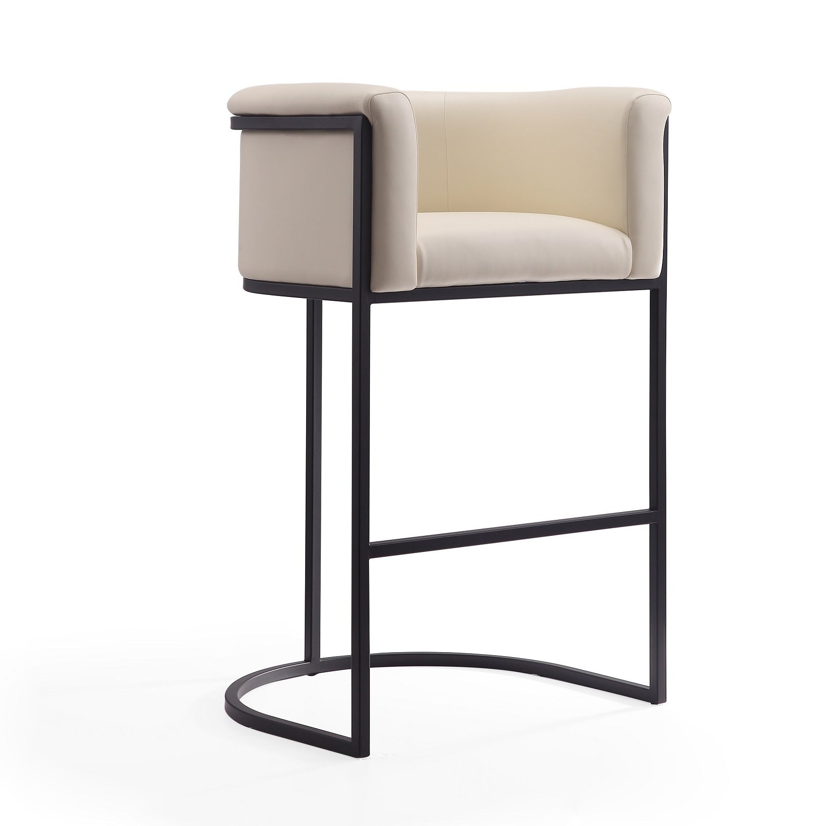 Cosmopolitan Cream Barstool | Modern Vegan Leather Seating for Home Bars & Kitchens | MidinMod