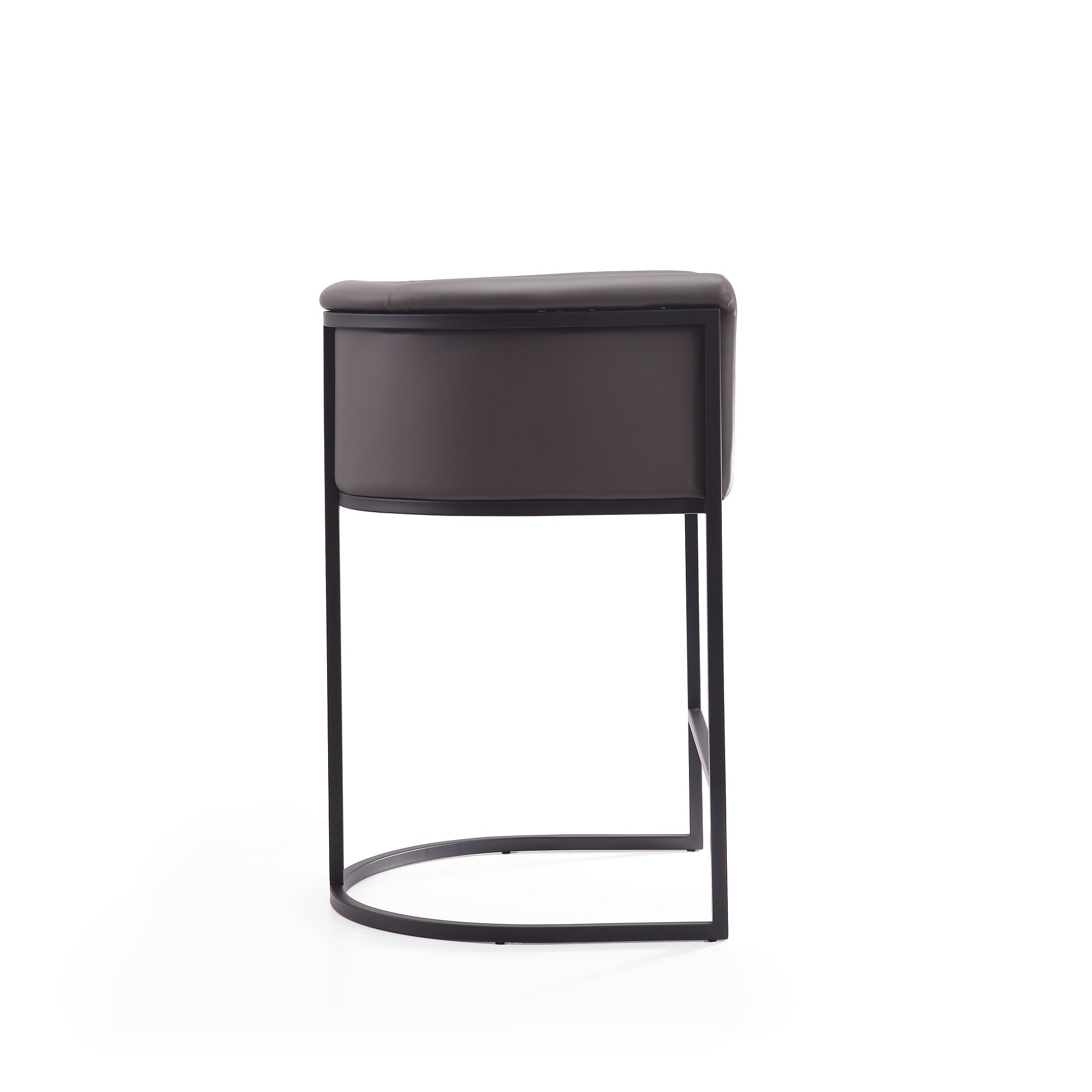 Cosmopolitan Graphite Counter Stool | Modern Vegan Leather Upholstered Seating with Backrest | MidinMod