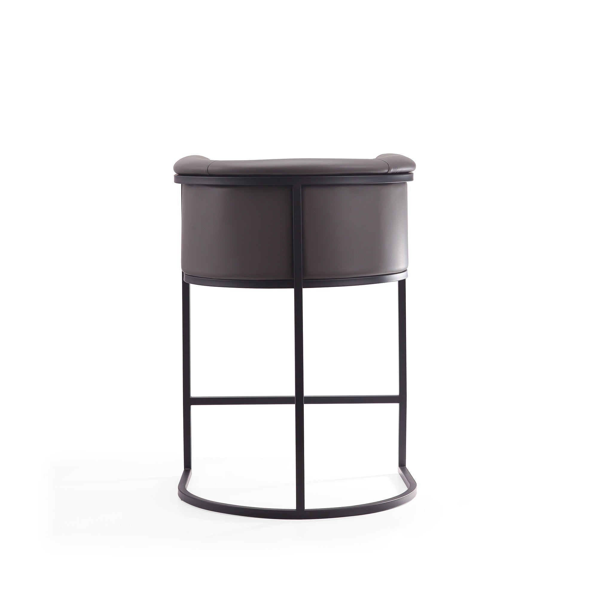 Cosmopolitan Graphite Counter Stool | Modern Vegan Leather Upholstered Seating with Backrest | MidinMod