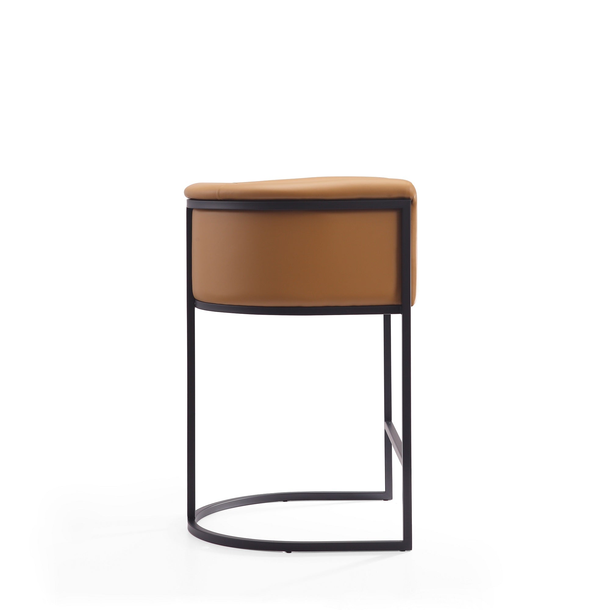 Cosmopolitan Camel Counter Stool | Modern Leather Upholstered Bar Seating