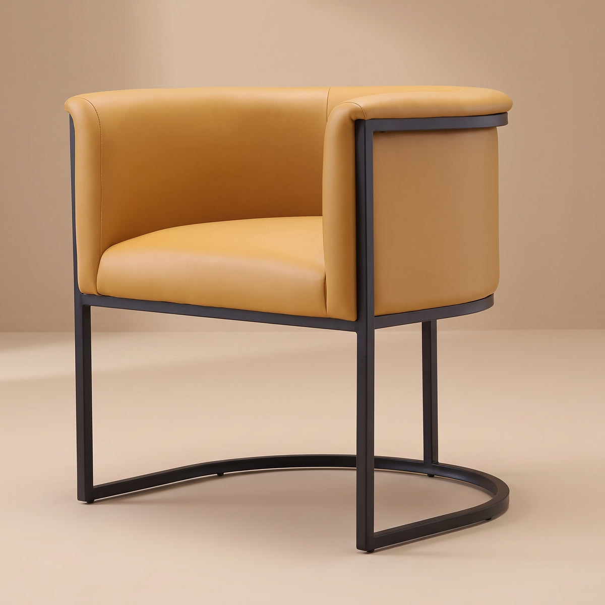 Cosmopolitan Modern Camel Vegan Leather Dining Chair