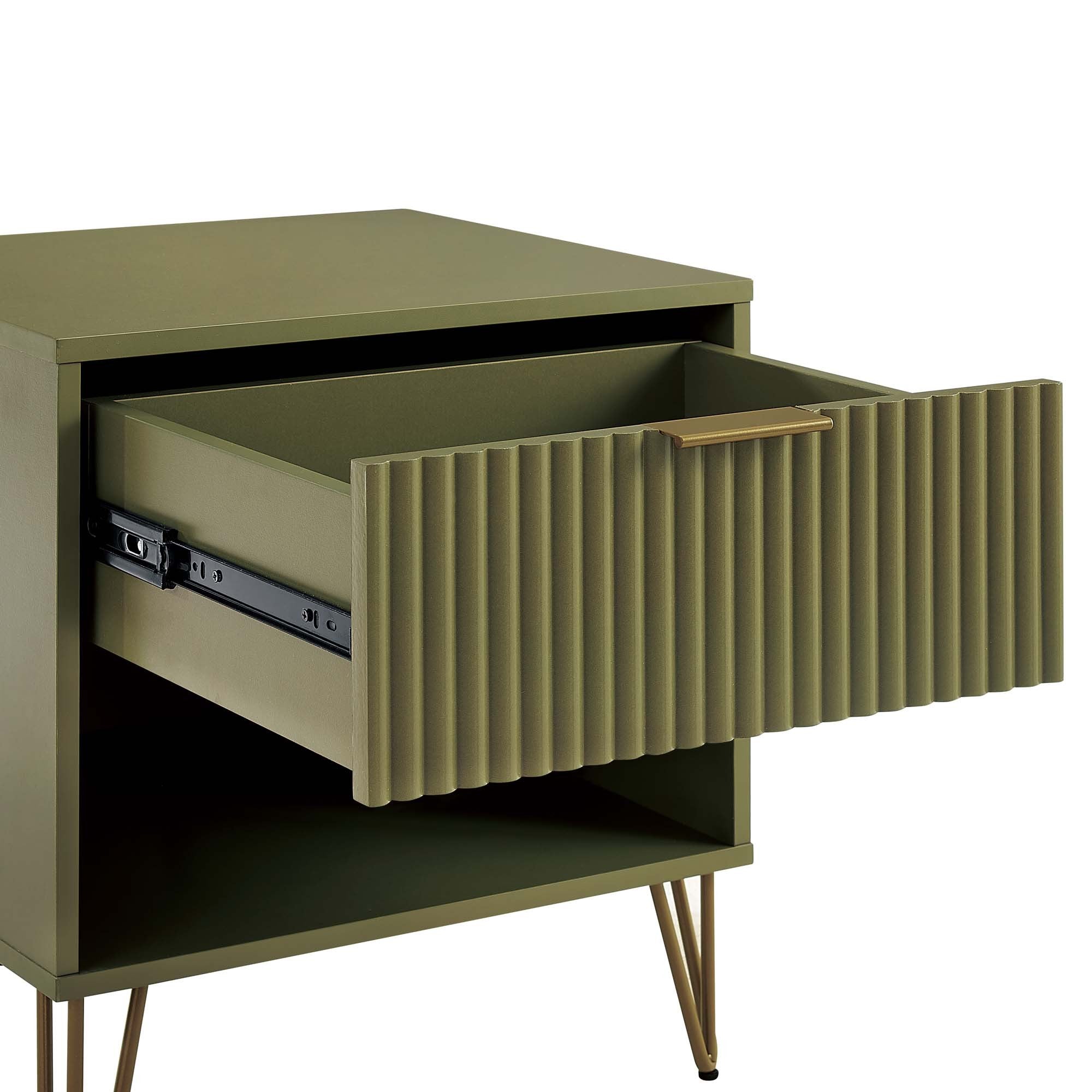 Dumbo 1.0 Olive Green Nightstand | Modern Bedside Storage Table | MidinMod