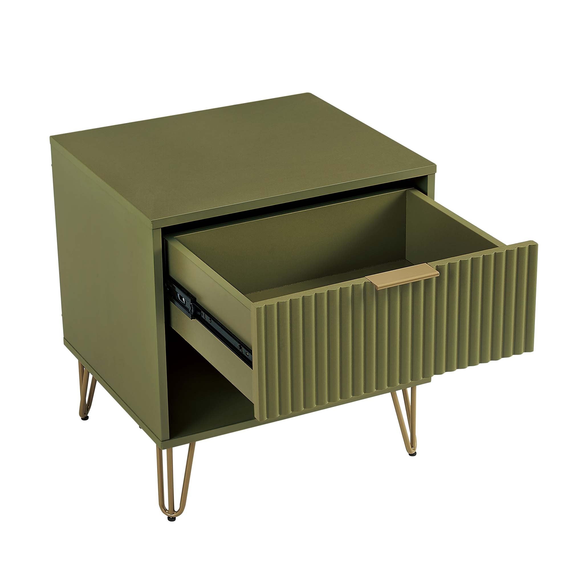 Dumbo 1.0 Olive Green Nightstand | Modern Bedside Storage Table | MidinMod