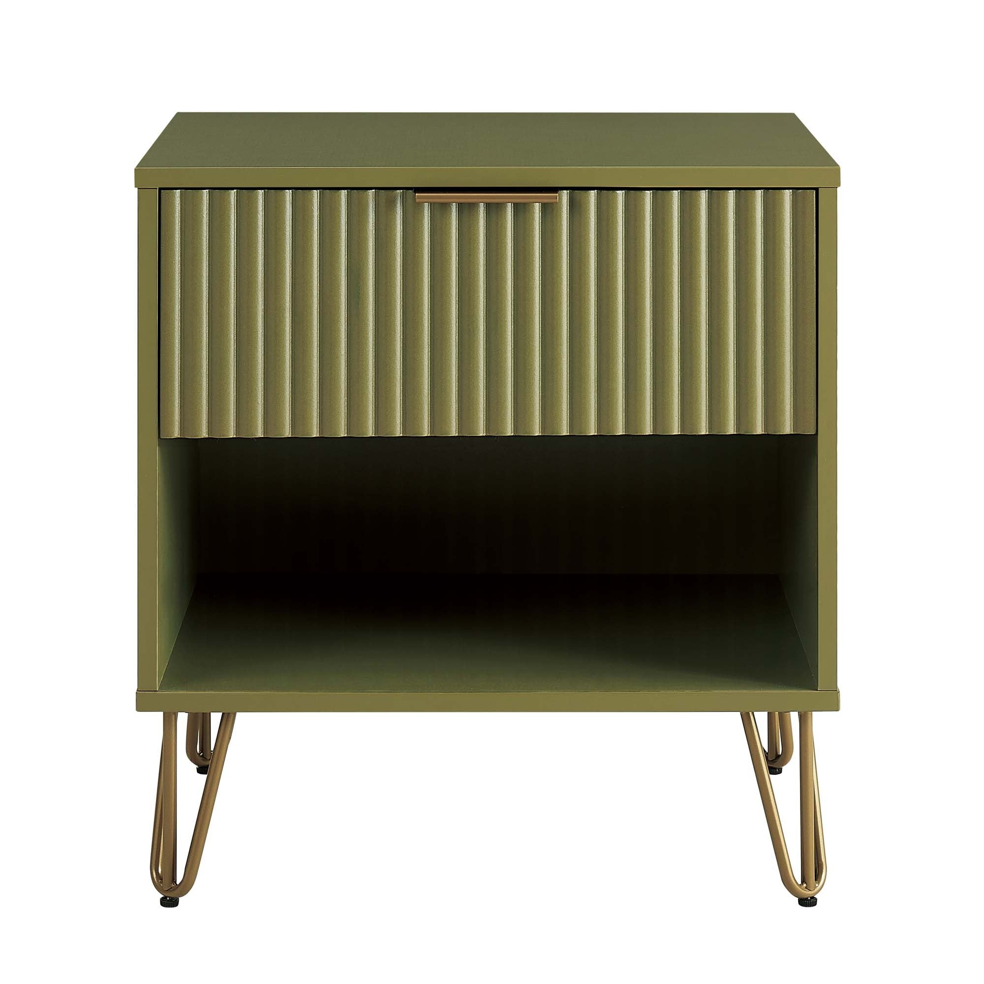 Dumbo 1.0 Olive Green Nightstand | Modern Bedside Storage Table | MidinMod