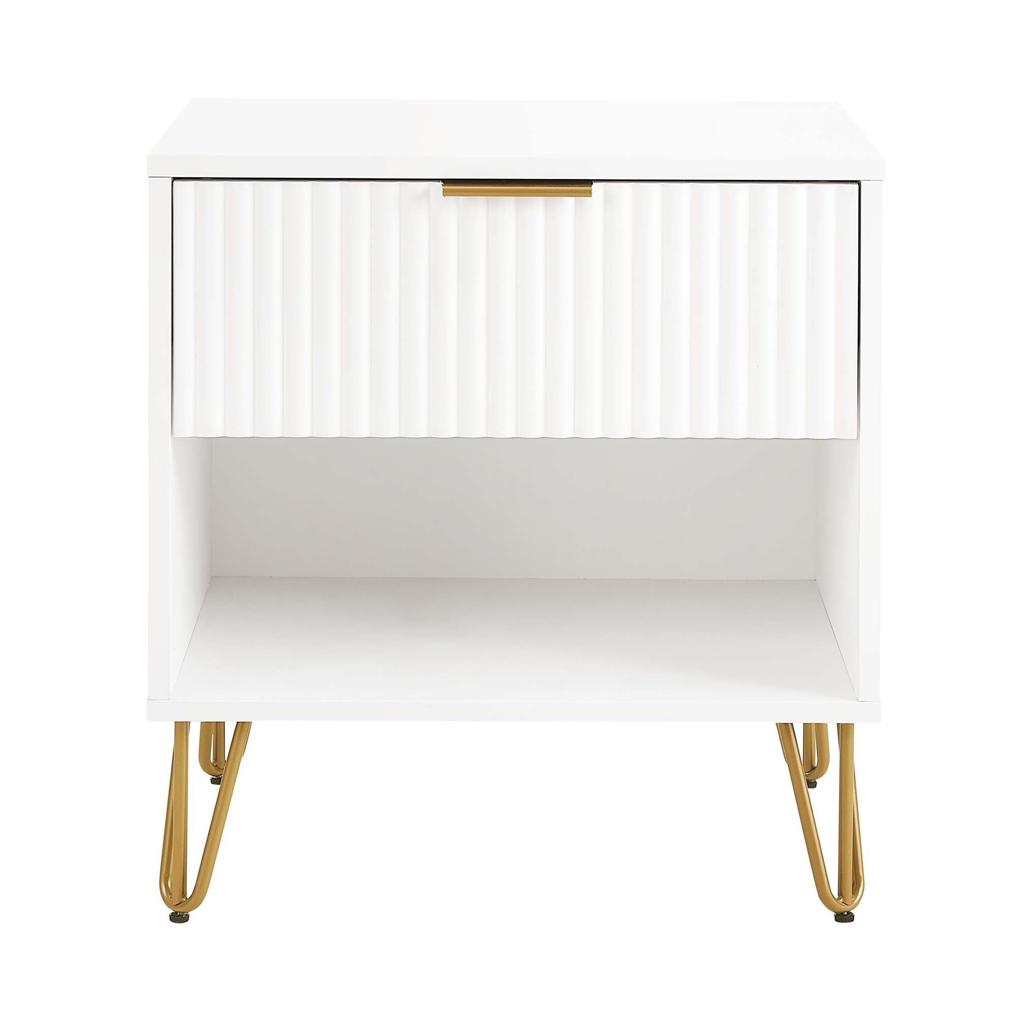 Dumbo 1.0 Modern White Nightstand | Stylish Bedside Storage | MidinMod