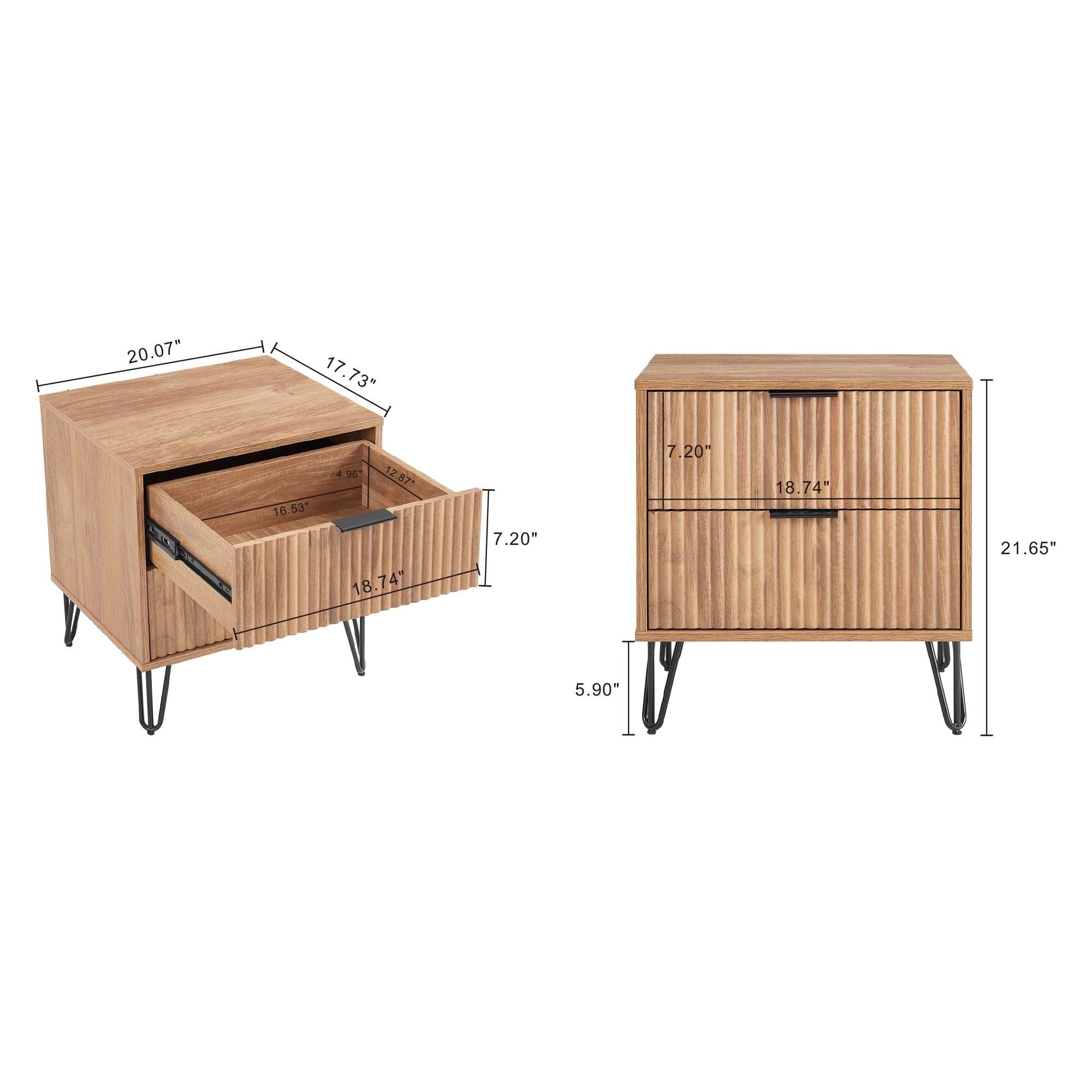 Dumbo 2.0 Nightstand in Golden Brown | Contemporary Bedside Storage | MidinMod