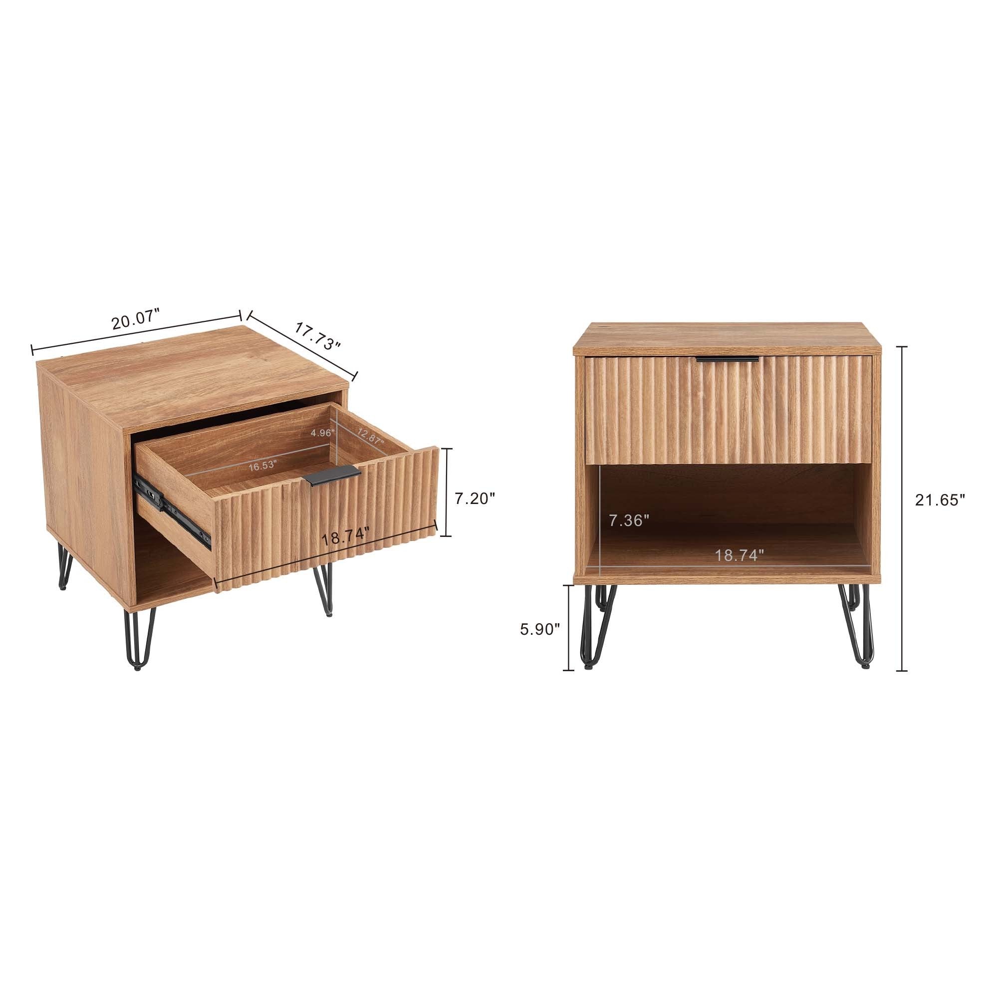 Dumbo 2.0 Modern Golden Brown Nightstand | Stylish Bedside Storage | MidinMod