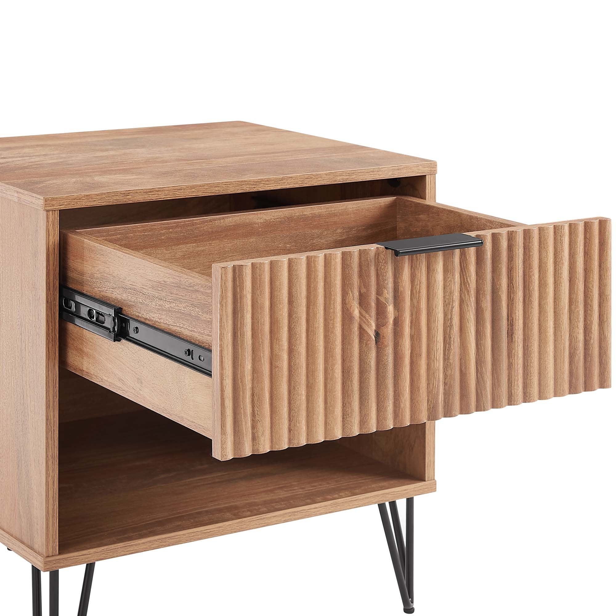Dumbo 2.0 Modern Golden Brown Nightstand | Stylish Bedside Storage | MidinMod
