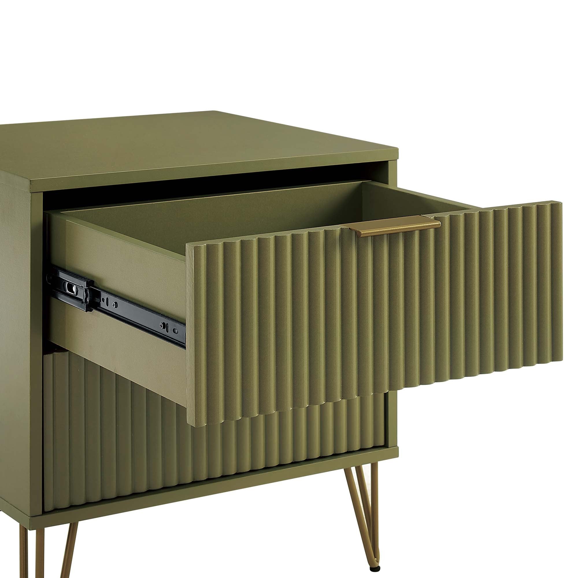Dumbo 2.0 Modern Olive Green Nightstand | Stylish Bedside Storage | MidinMod
