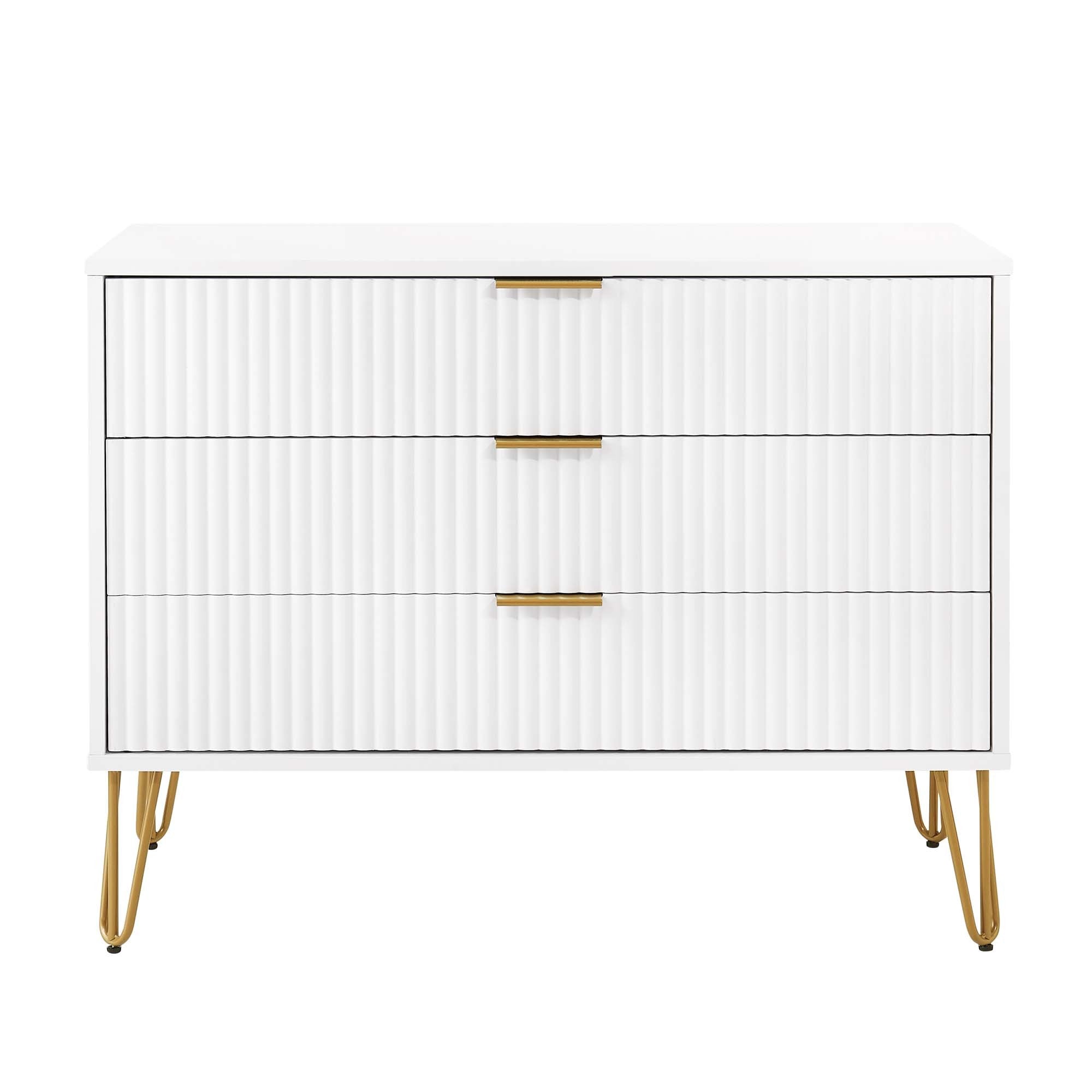 Dumbo 3-Drawer Dresser: Sleek White Storage for Modern Bedrooms | MidinMod