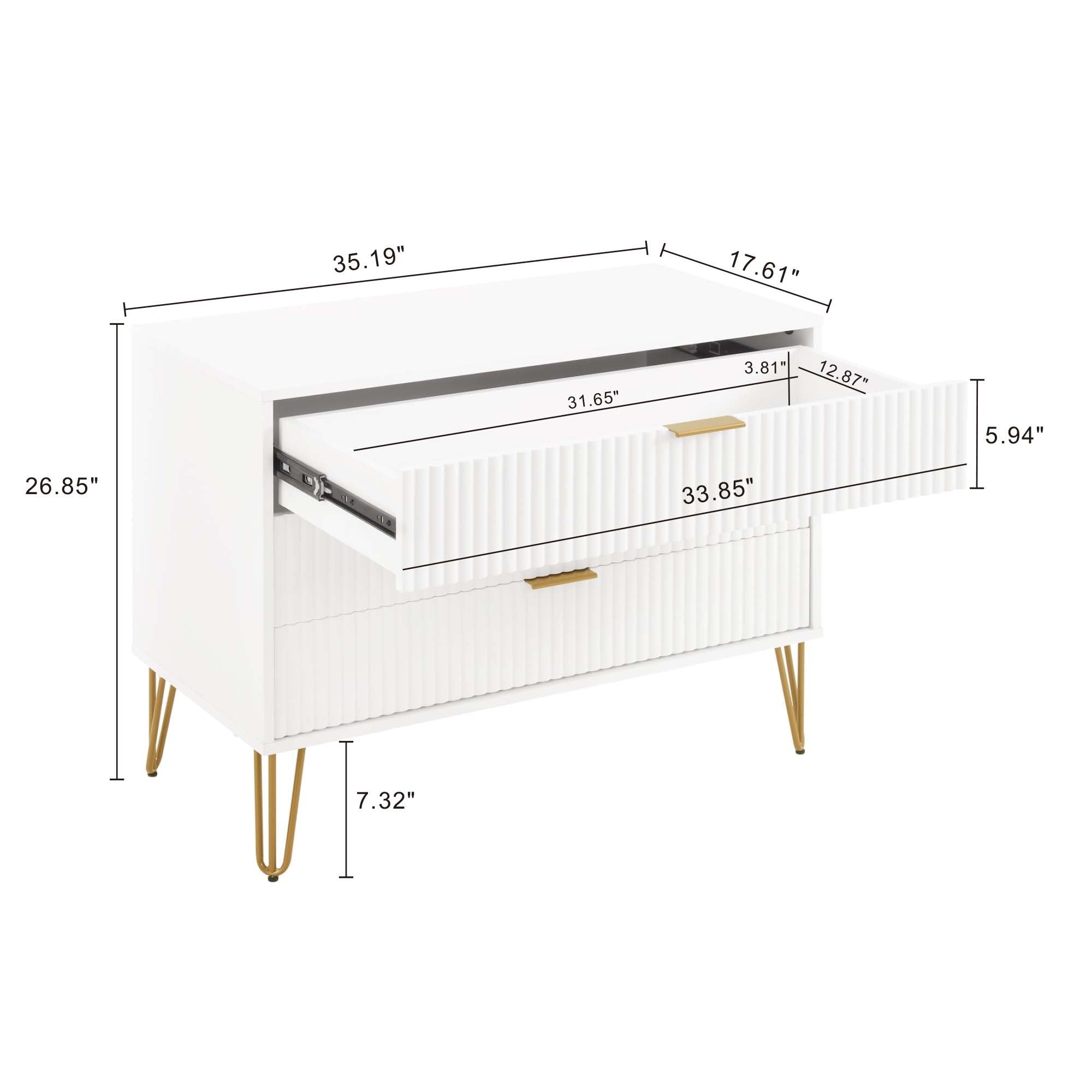 Dumbo 3-Drawer Dresser: Sleek White Storage for Modern Bedrooms | MidinMod