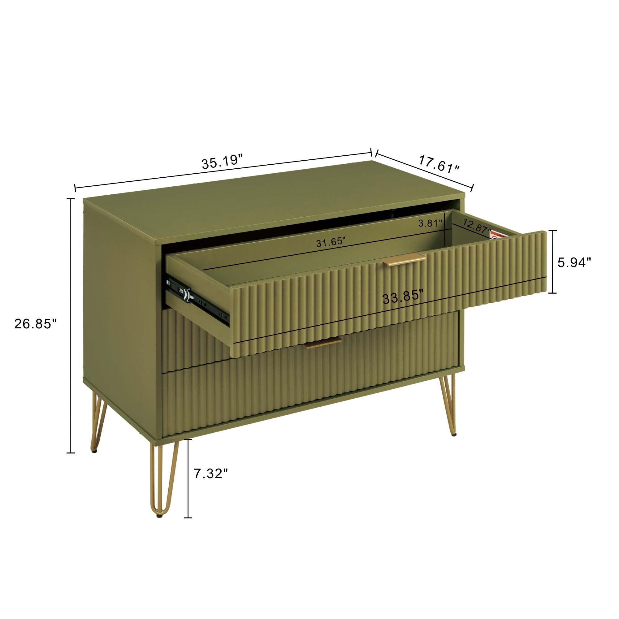Dumbo Olive Green Dresser | Modern Bedroom Chest & Practical Storage Solution | MidinMod