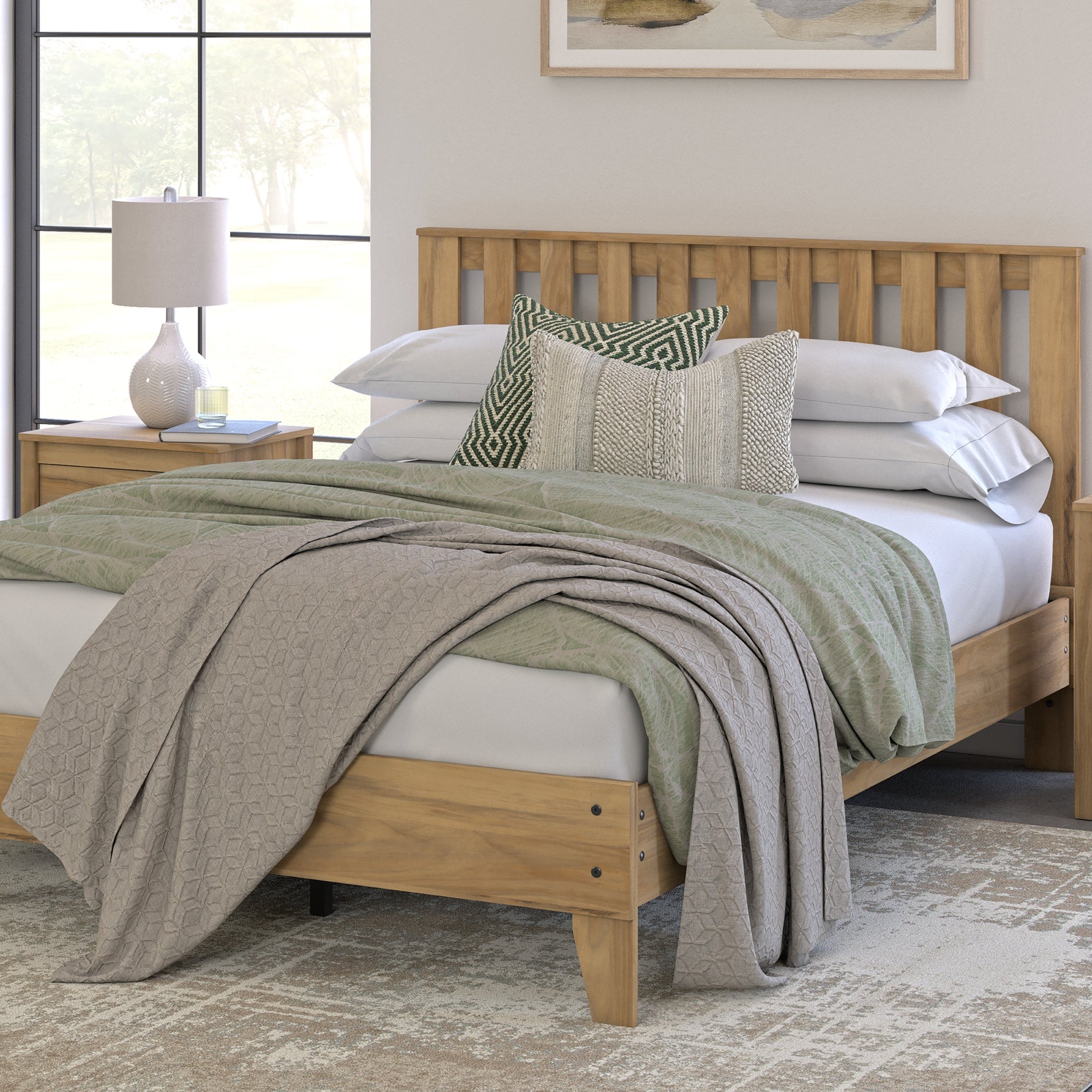 Bermacy Queen Platform Panel Bed