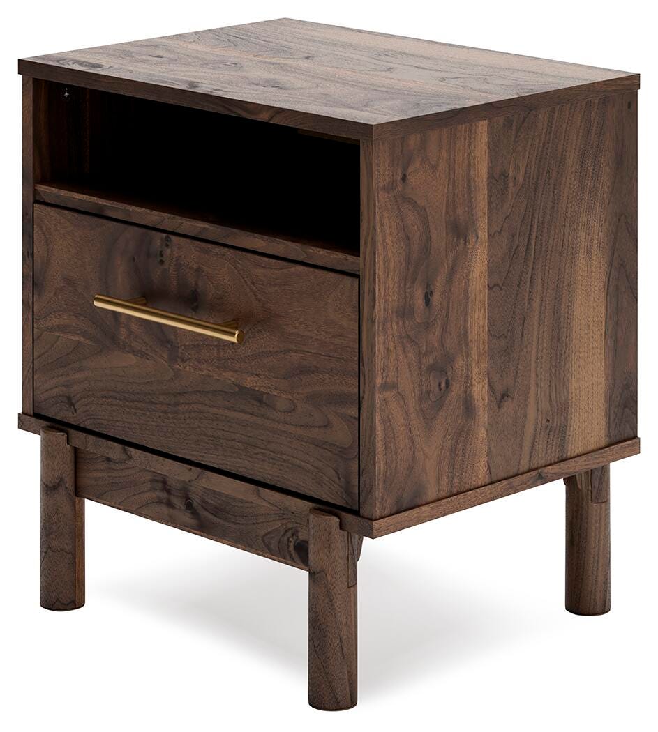 Calverson Nightstand - 1 Drawer, Open Cubby