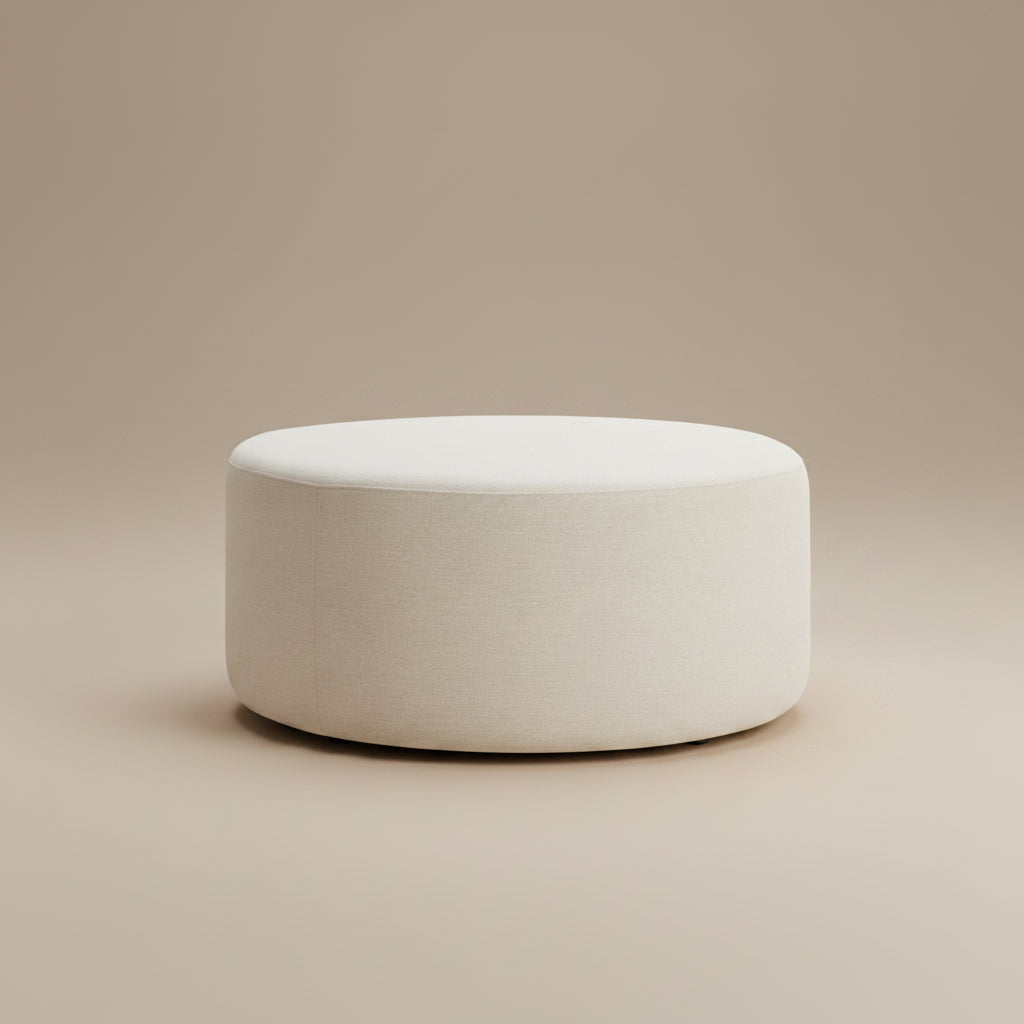 Callum Large 38" Round Woven Heathered Fabric Upholstered Ottoman by Modway
