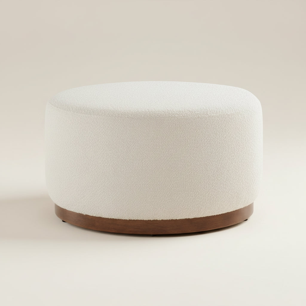 Tilden Large 29" Round Boucle Upholstered Ottoman by Modway