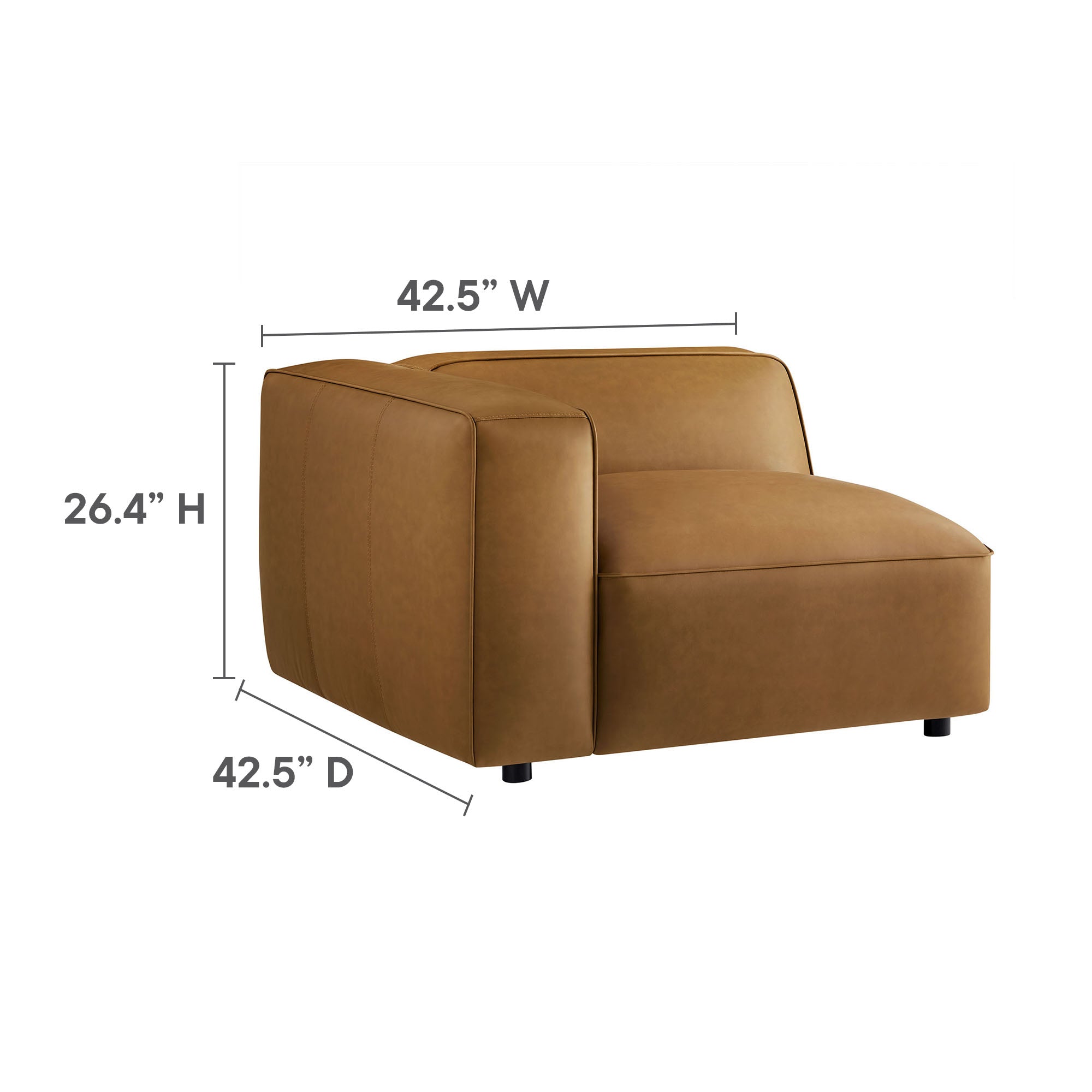 Auren 4-Piece Vegan Leather Modular Sofa Set by Modway