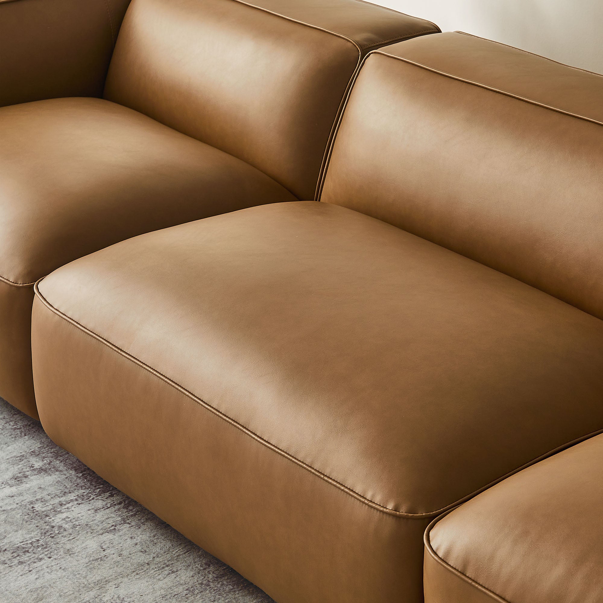 Auren 3-Piece Upholstered Vegan Leather Modular Sofa by Modway