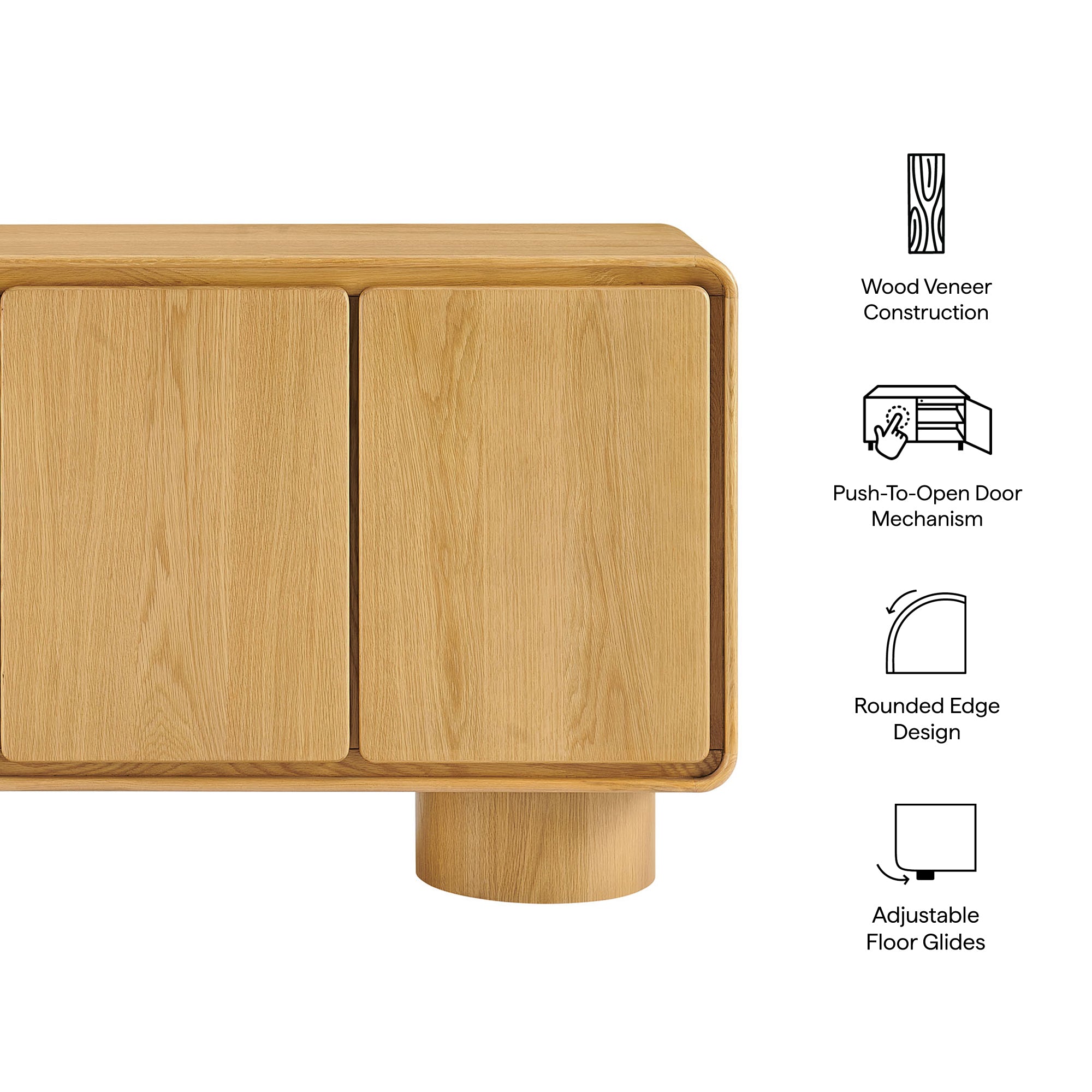 Lumo 3-Door Curved Wood Accent Cabinet by Modway
