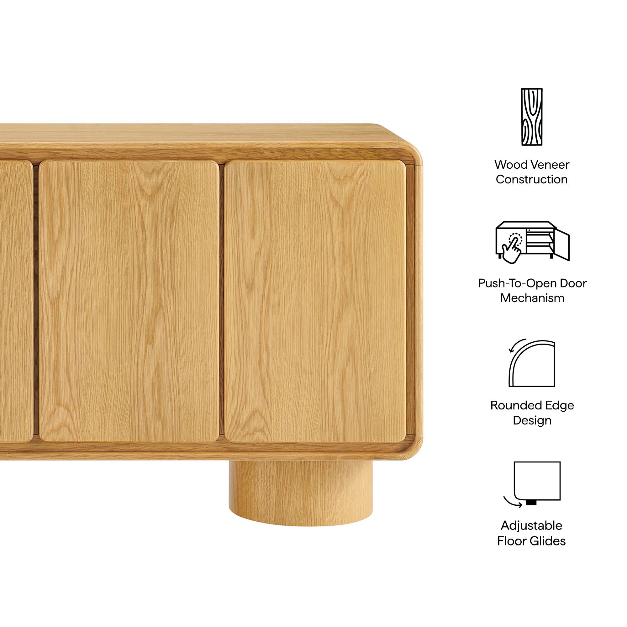 Lumo 4-Door Curved Wood Accent Cabinet by Modway