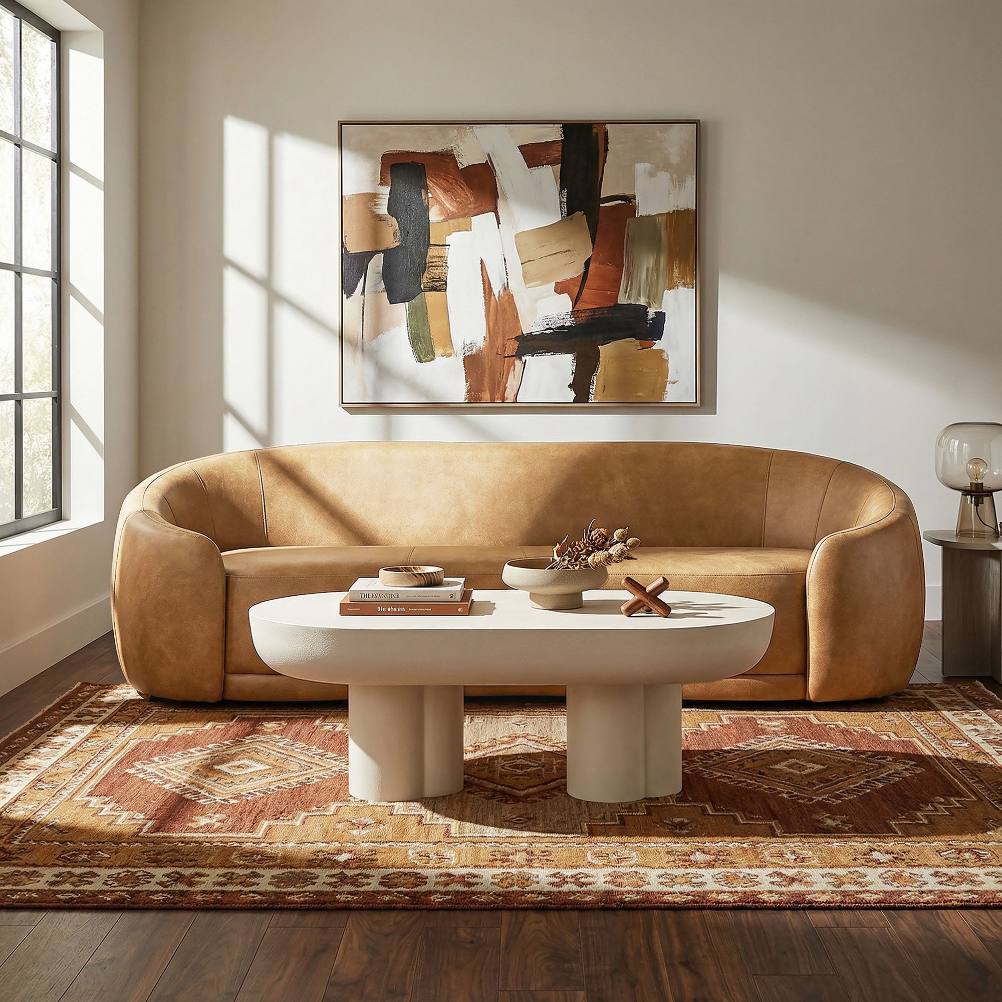 Contessa Curved Vegan Leather Sofa by Modway