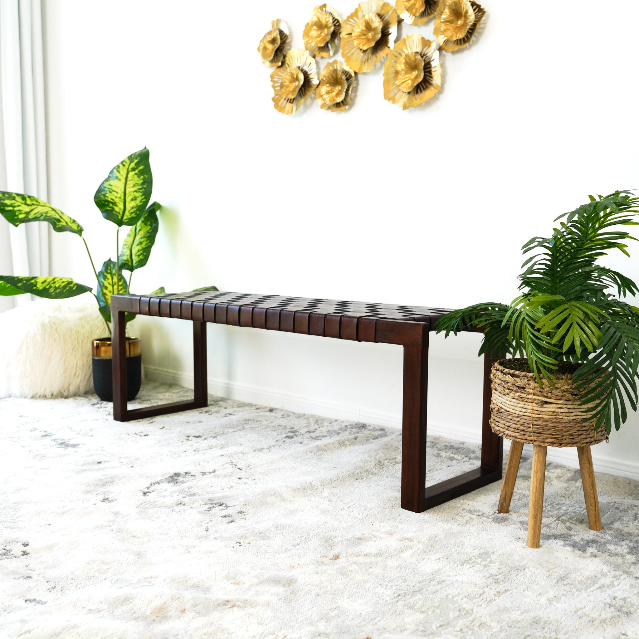 Elgin Leather Bench - MidinMod
