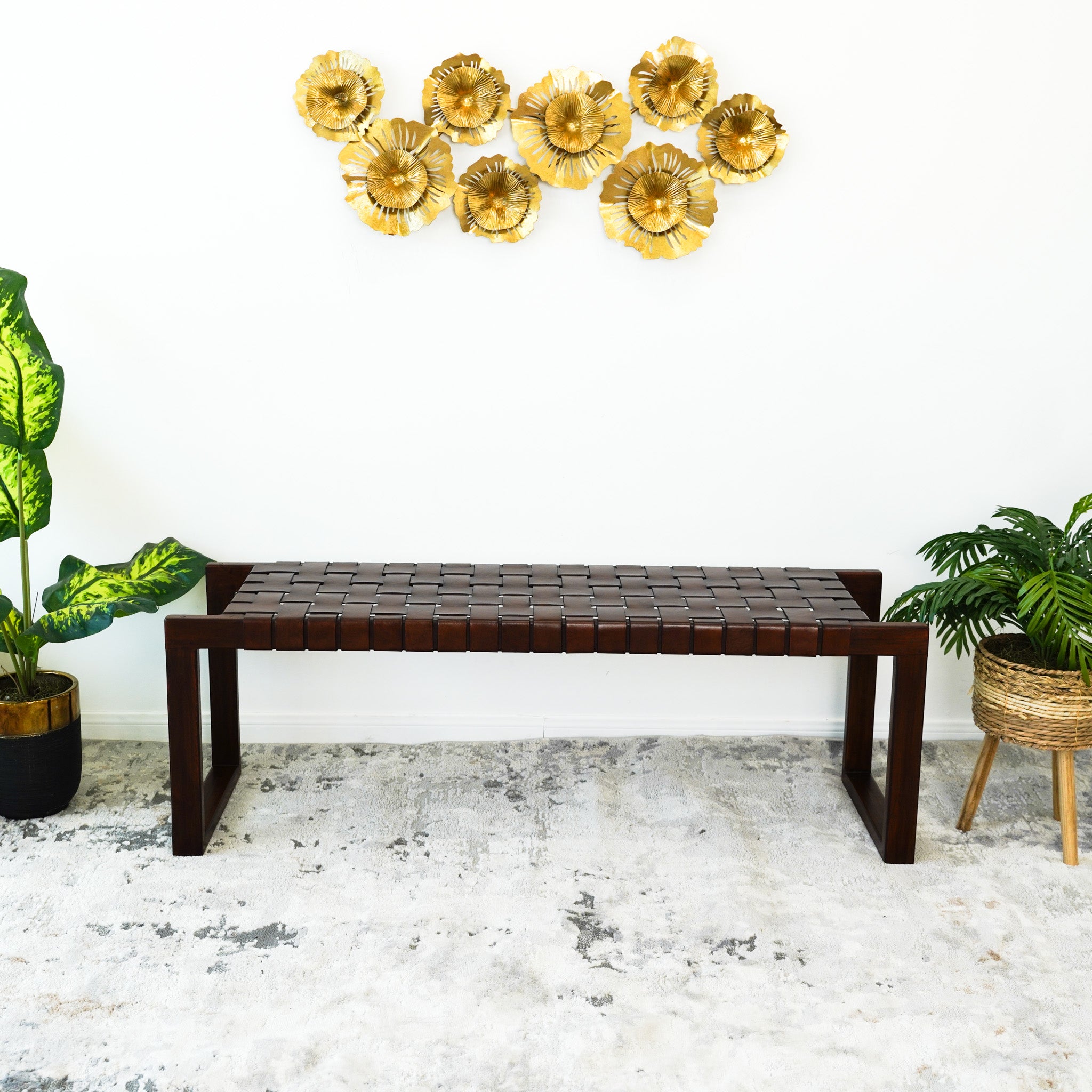Elgin Leather Bench - MidinMod