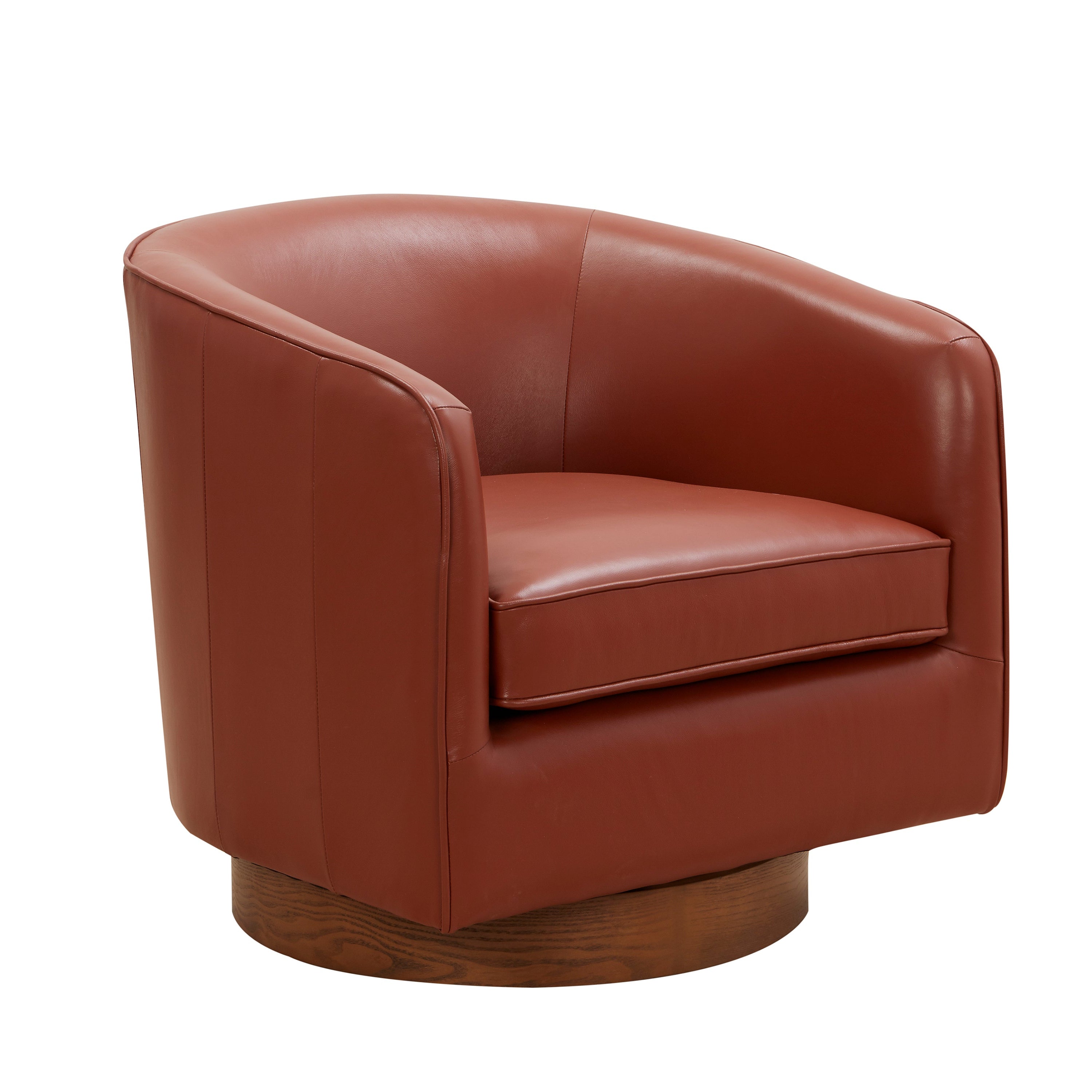 Ellington Caramel Top Grain Leather Swivel Accent Chair - MidinMod