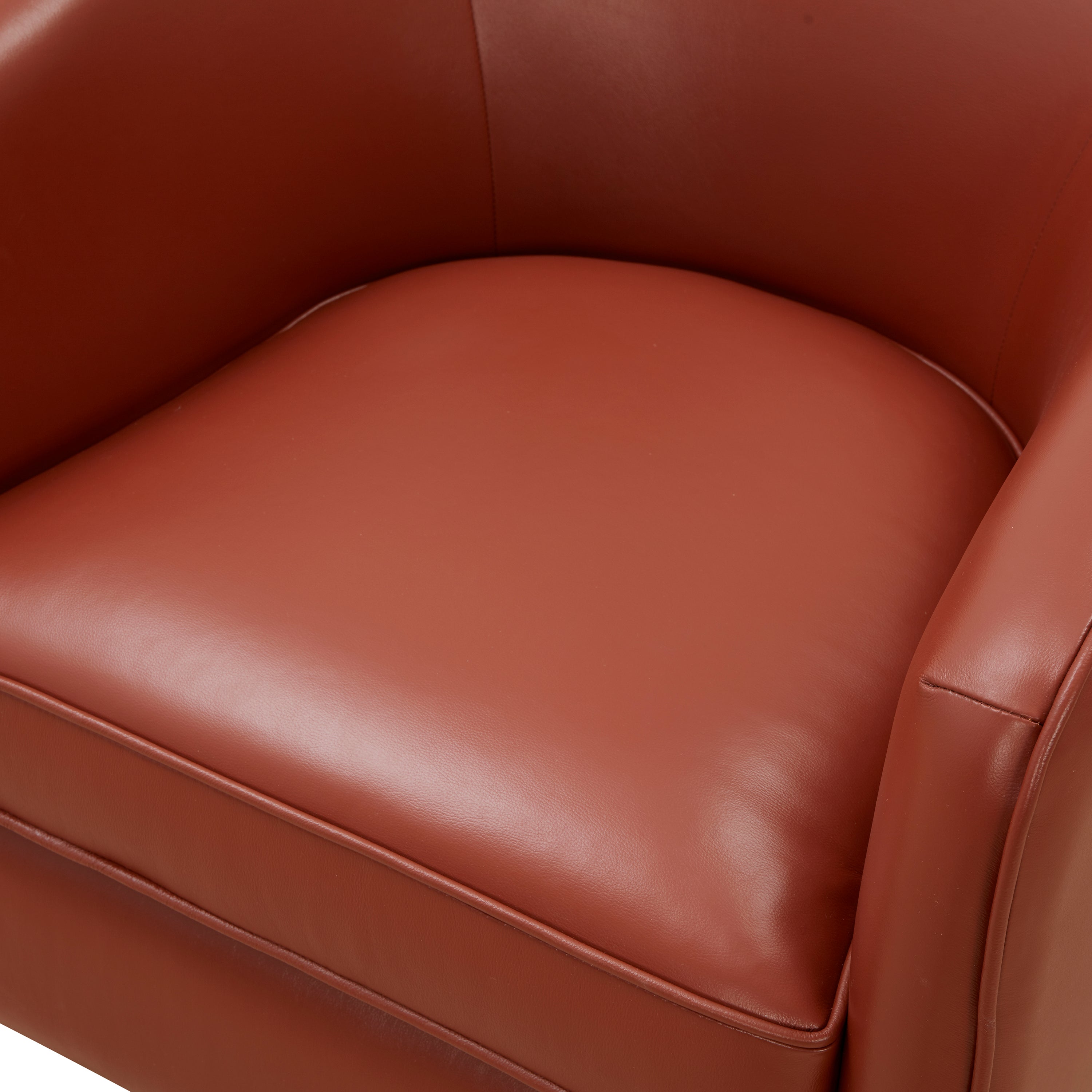 Ellington Caramel Top Grain Leather Swivel Accent Chair - MidinMod