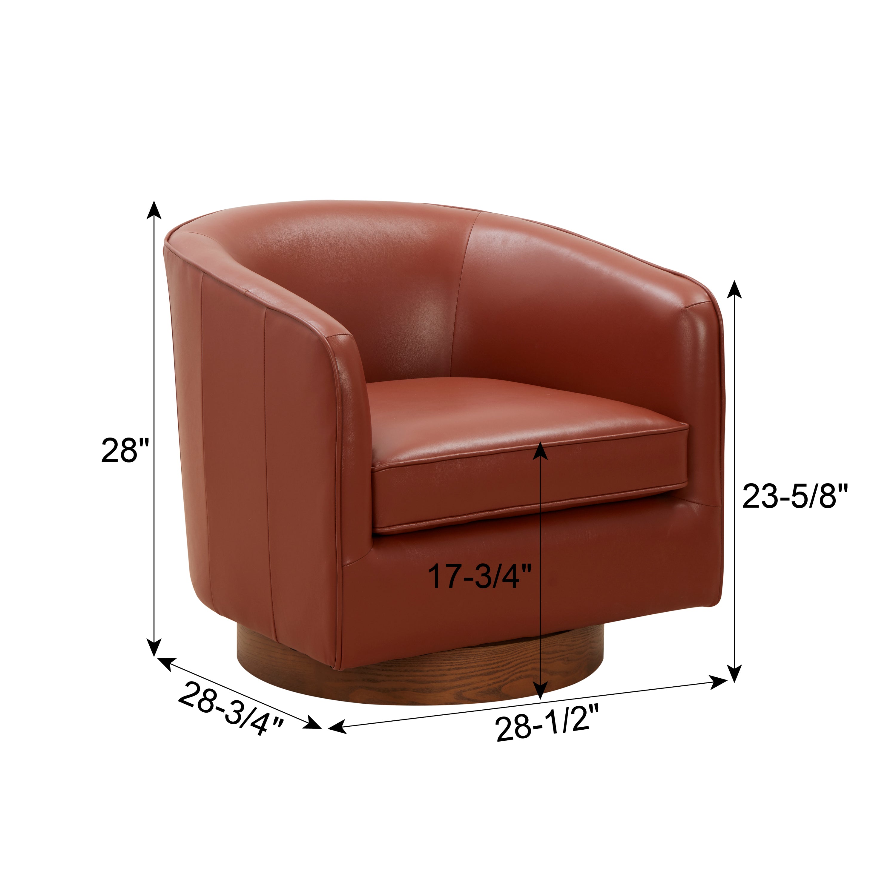 Ellington Caramel Top Grain Leather Swivel Accent Chair - MidinMod