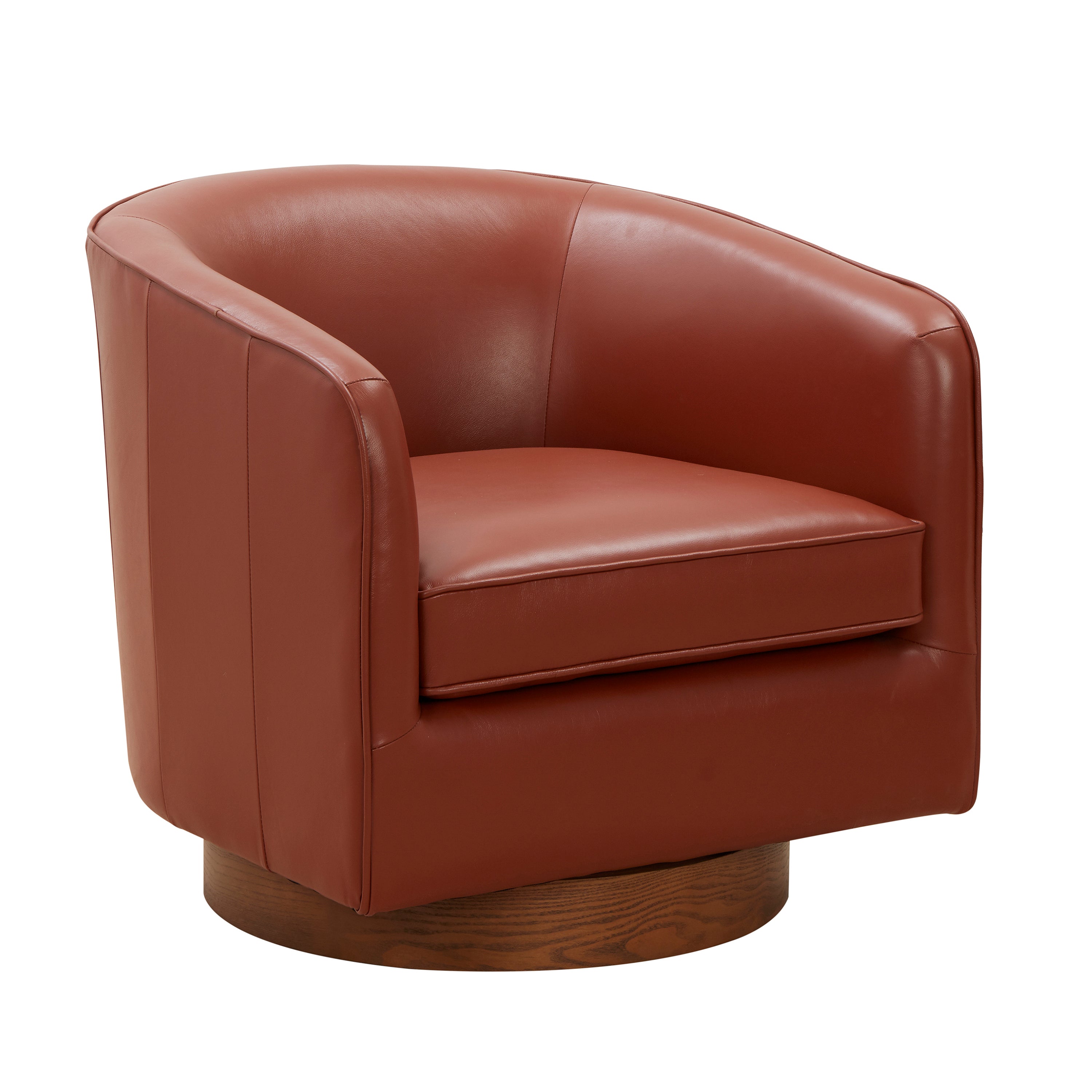 Ellington Caramel Top Grain Leather Swivel Accent Chair - MidinMod