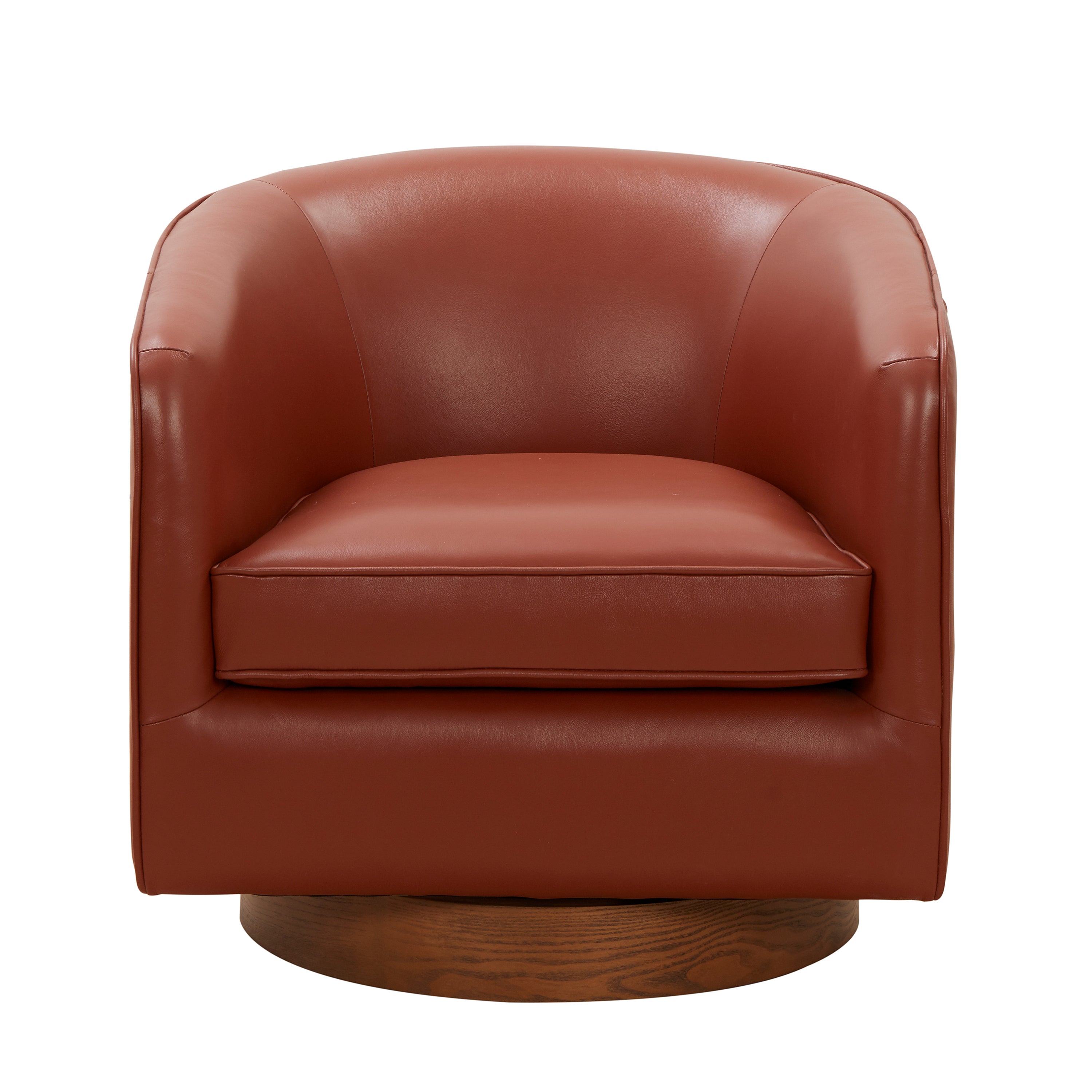 Ellington Caramel Top Grain Leather Swivel Accent Chair - MidinMod