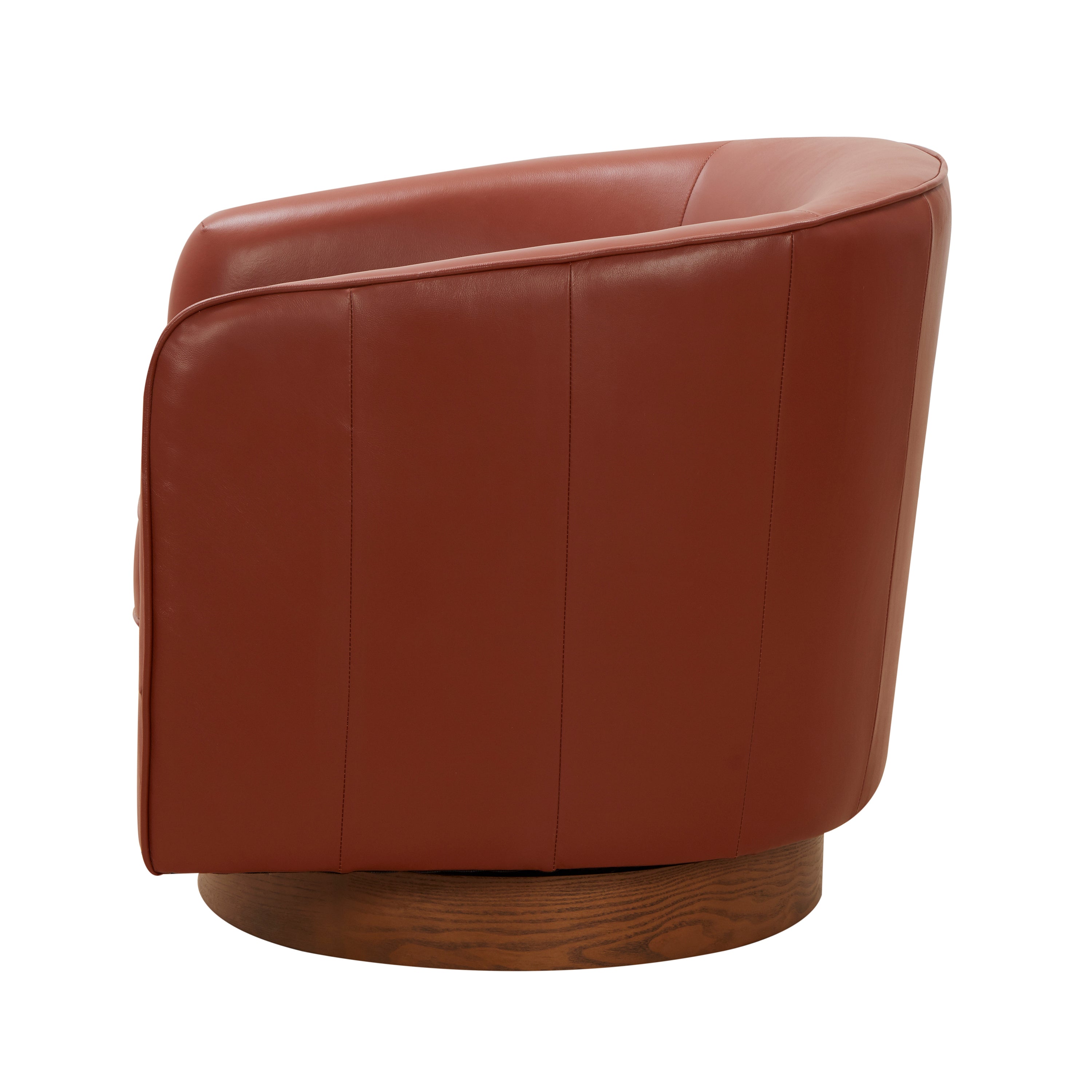 Ellington Caramel Top Grain Leather Swivel Accent Chair - MidinMod
